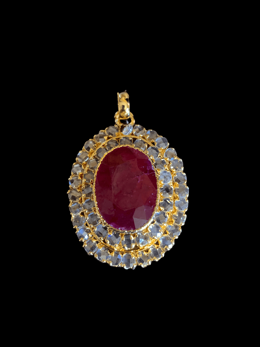 PS454 Pendant set with rubies  ( READY TO SHIP )