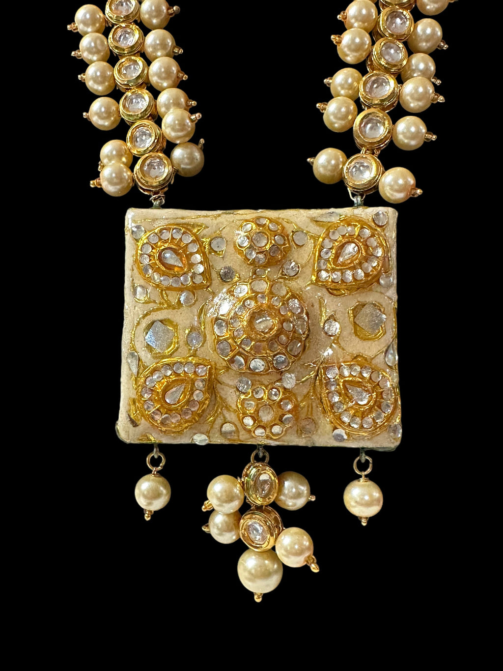 DLN28 kundan meenakari long necklace set ( READY TO SHIP)