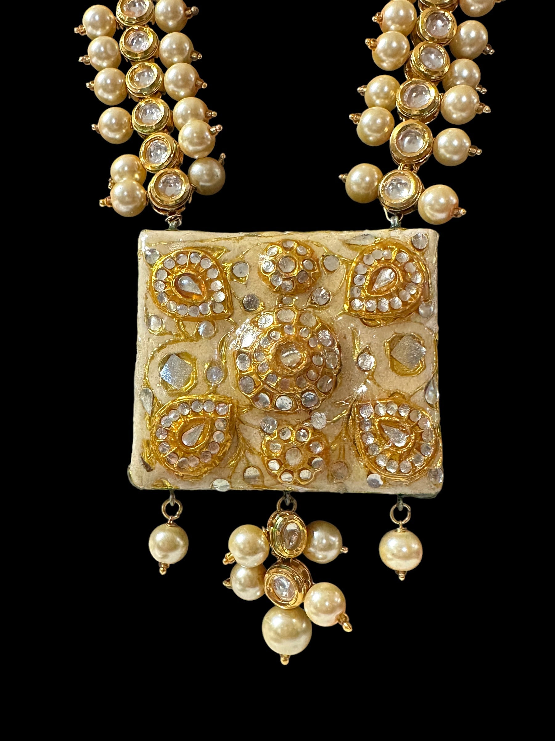 DLN28 kundan meenakari long necklace set ( READY TO SHIP)