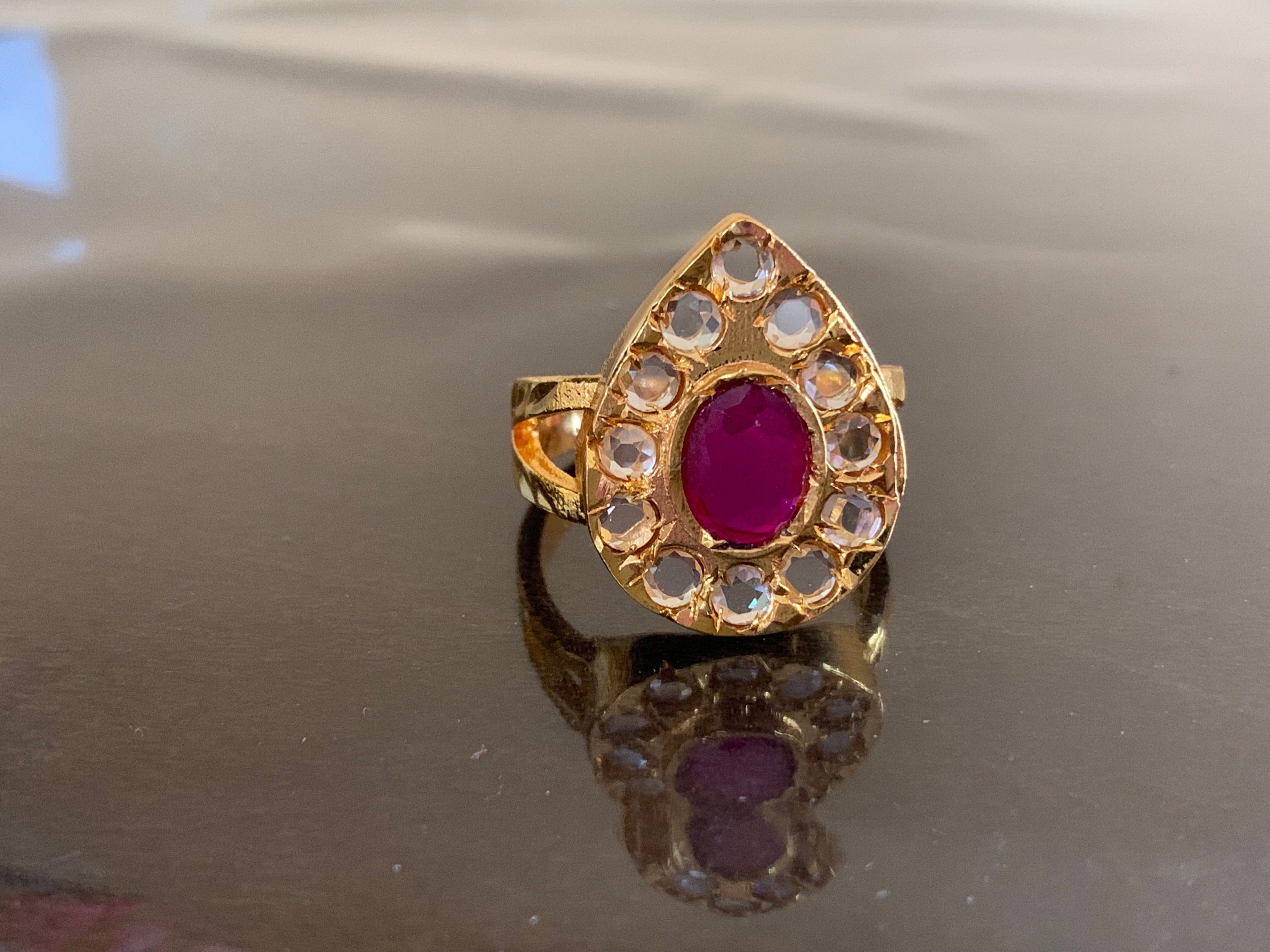 DJR15 Cz polki  ring ( READY TO SHIP)