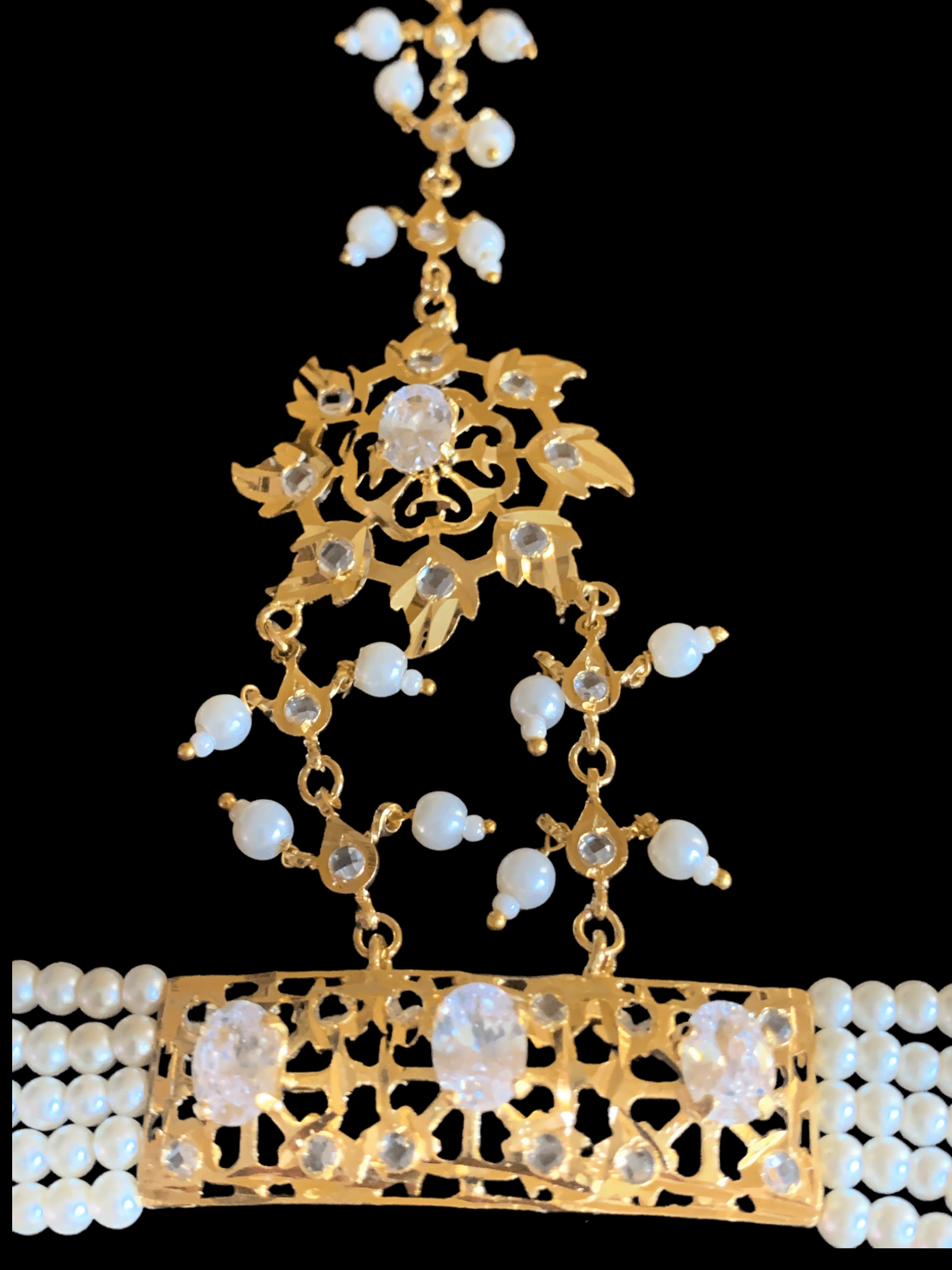 HP2 Nihala Hyderabadi haath Phool in pearls ( READY TO SHIP )