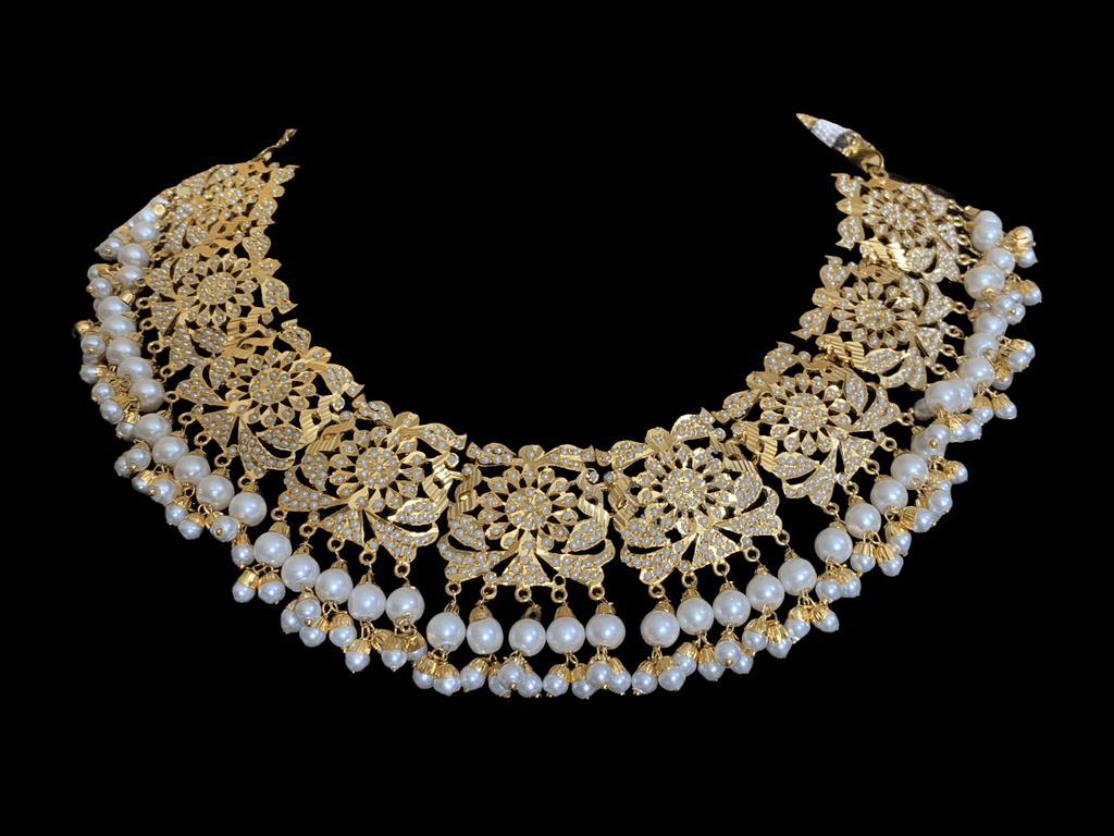 NS66 Rashmika Punjabi jadau necklace with jhumka ( READY TO SHIP )