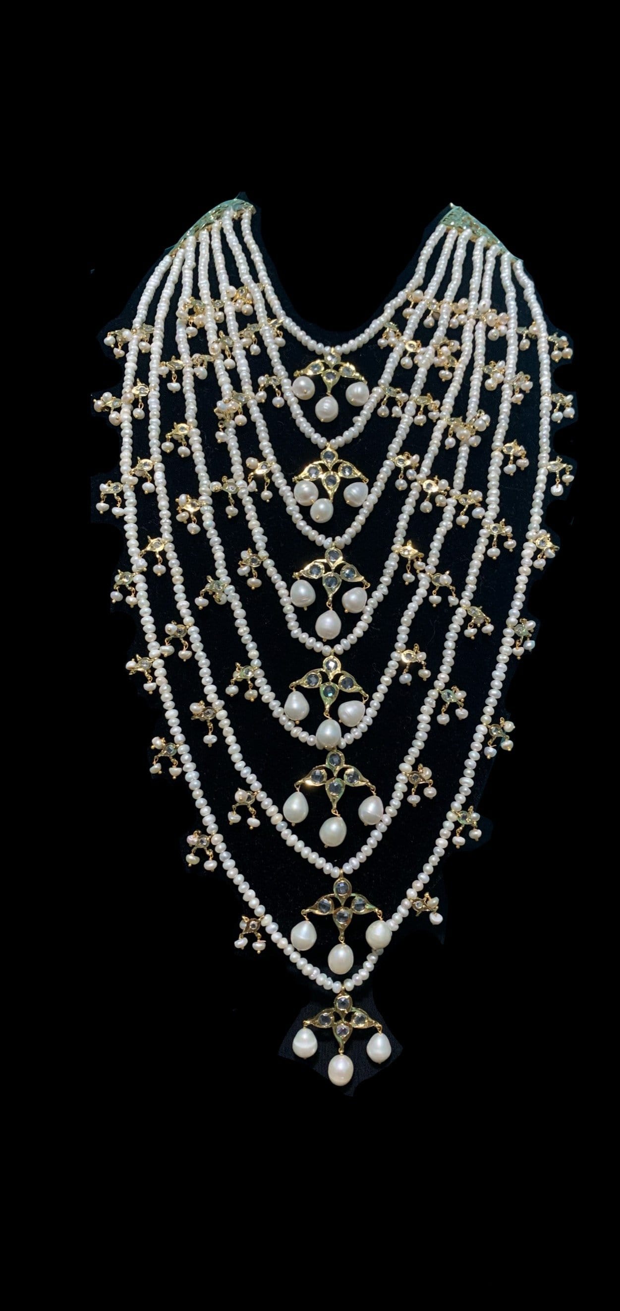 SAT13 Tameem Hyderabadi satlada in fresh water pearls (READY TO SHIP )