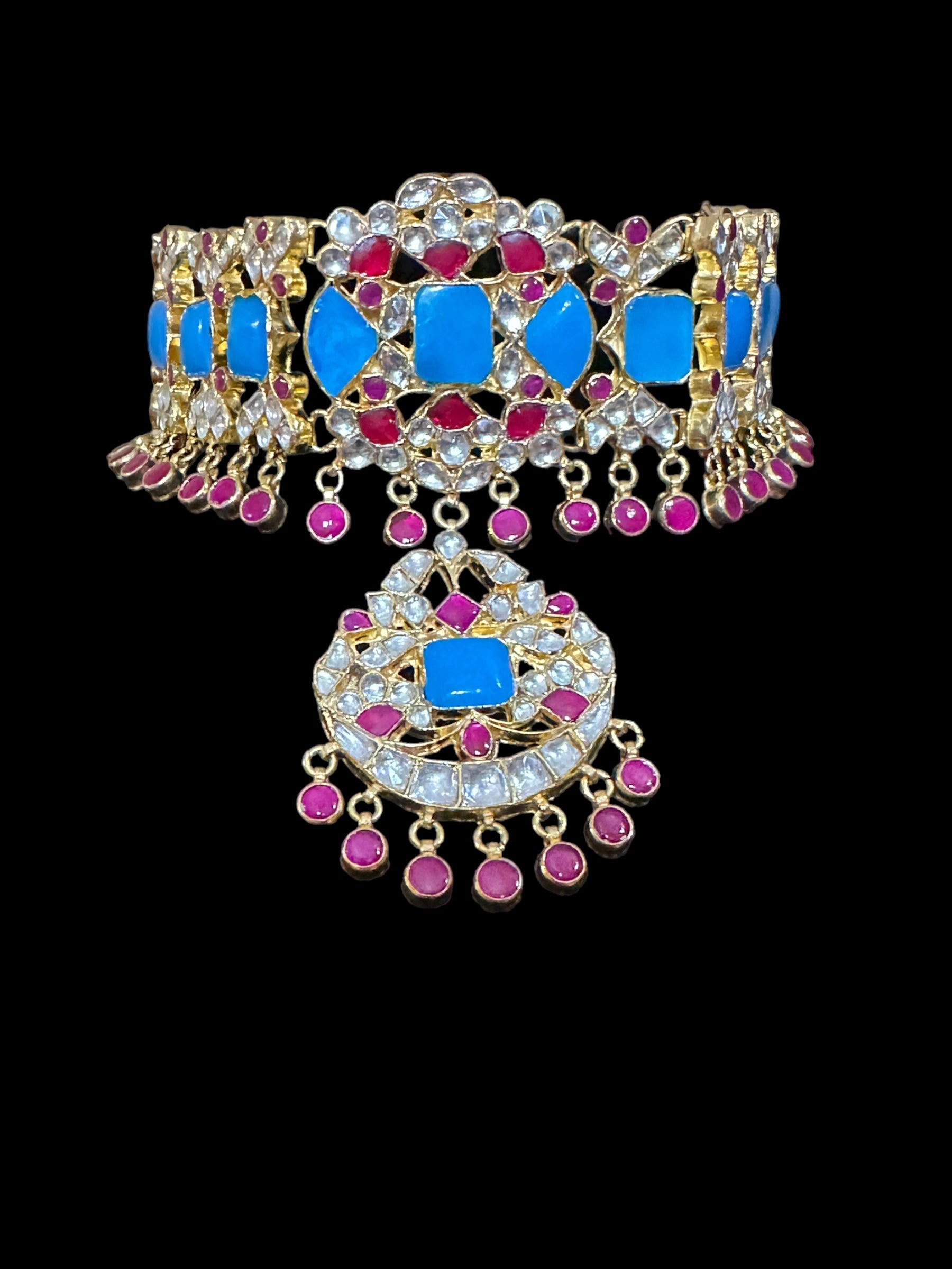 C262 Neeraja kundan choker set ( READY TO SHIP )