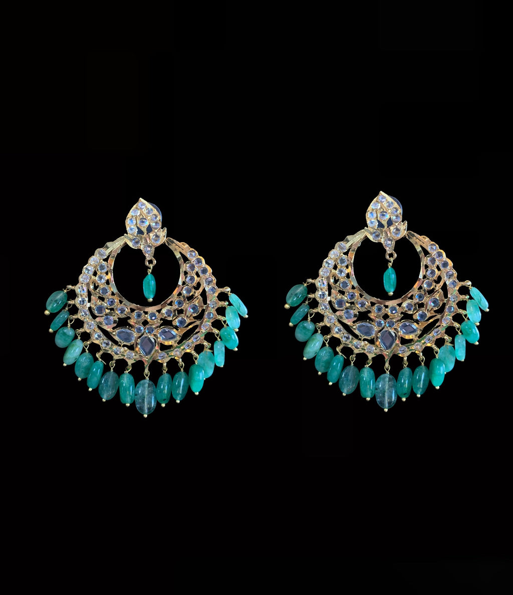 C85 MAHIRA v set in emerald beads ( READY TO SHIP )