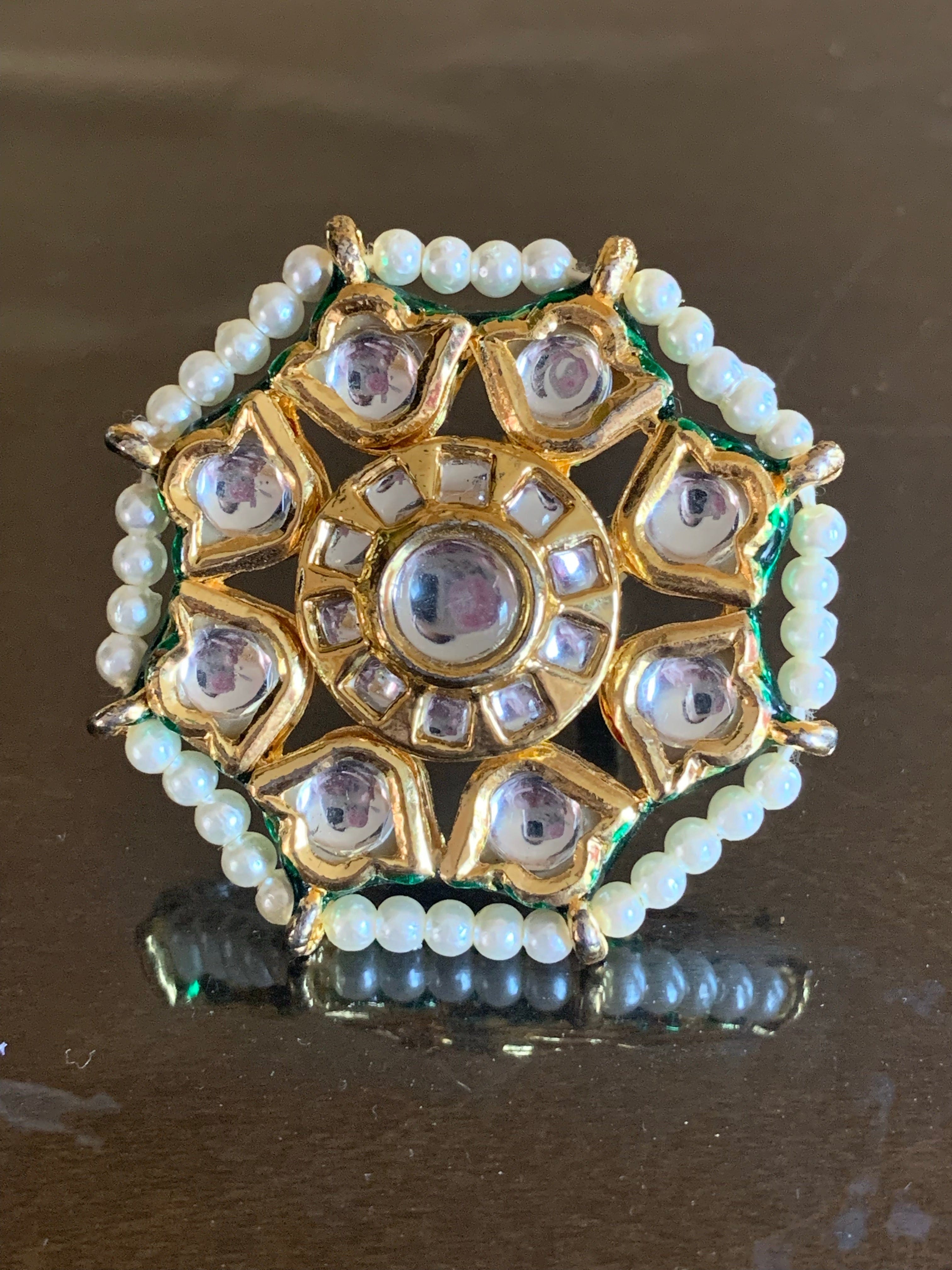 DJR11 Kundan statement ring ( SHIPS IN 3 WEEKS )