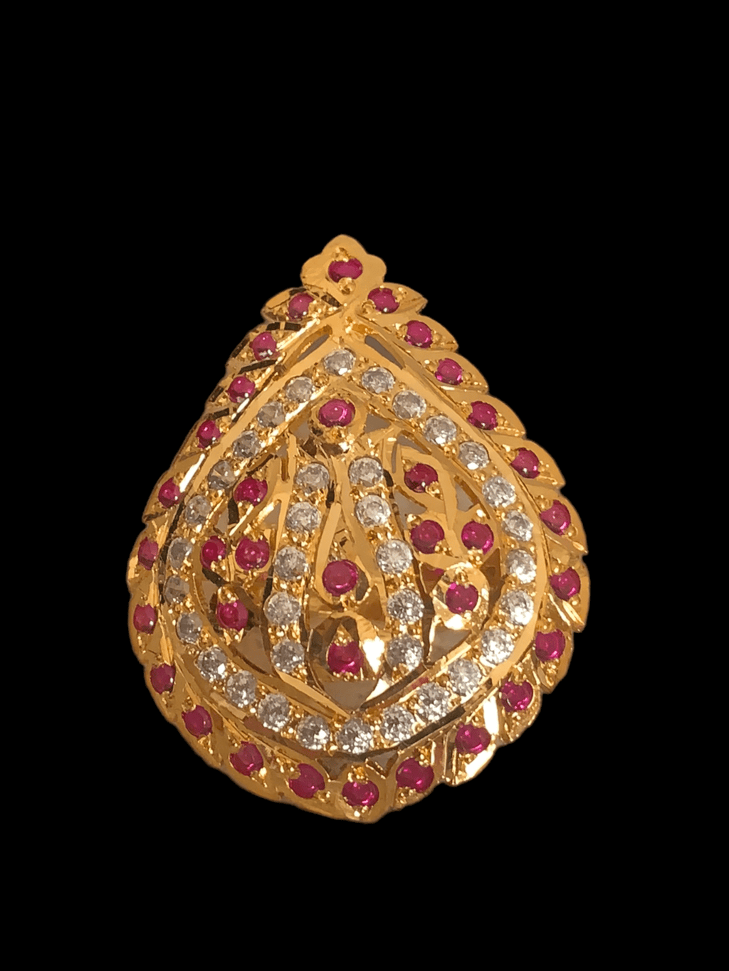 Ruby zircon gold plated silver ring ( READY TO SHIP)