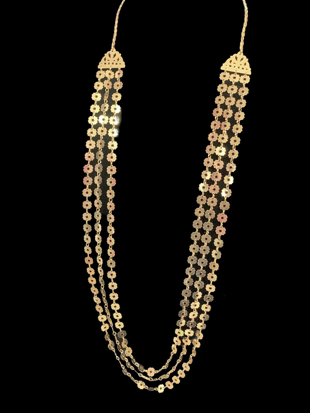 Chandan haar necklace  in silver with gold plating ( SHIPS IN 4 WEEKS )