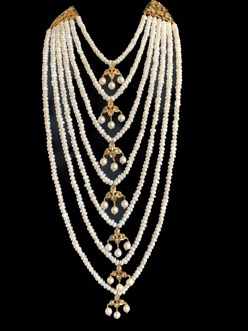 SAT64 Hyderabadi satlada in fresh water pearls ( SHIPS IN 2 WEEKS )