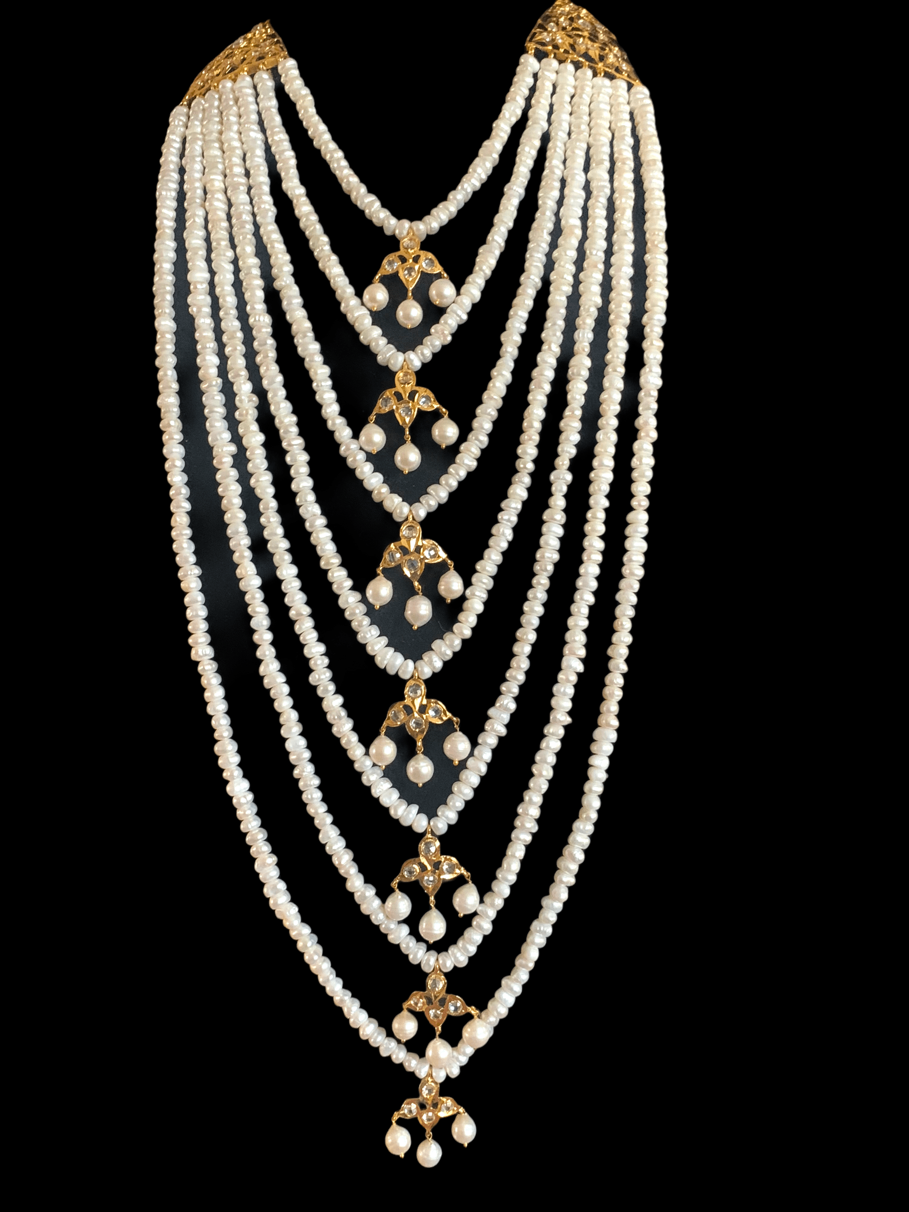 SAT64 Hyderabadi satlada in fresh water pearls ( SHIPS IN 2 WEEKS )