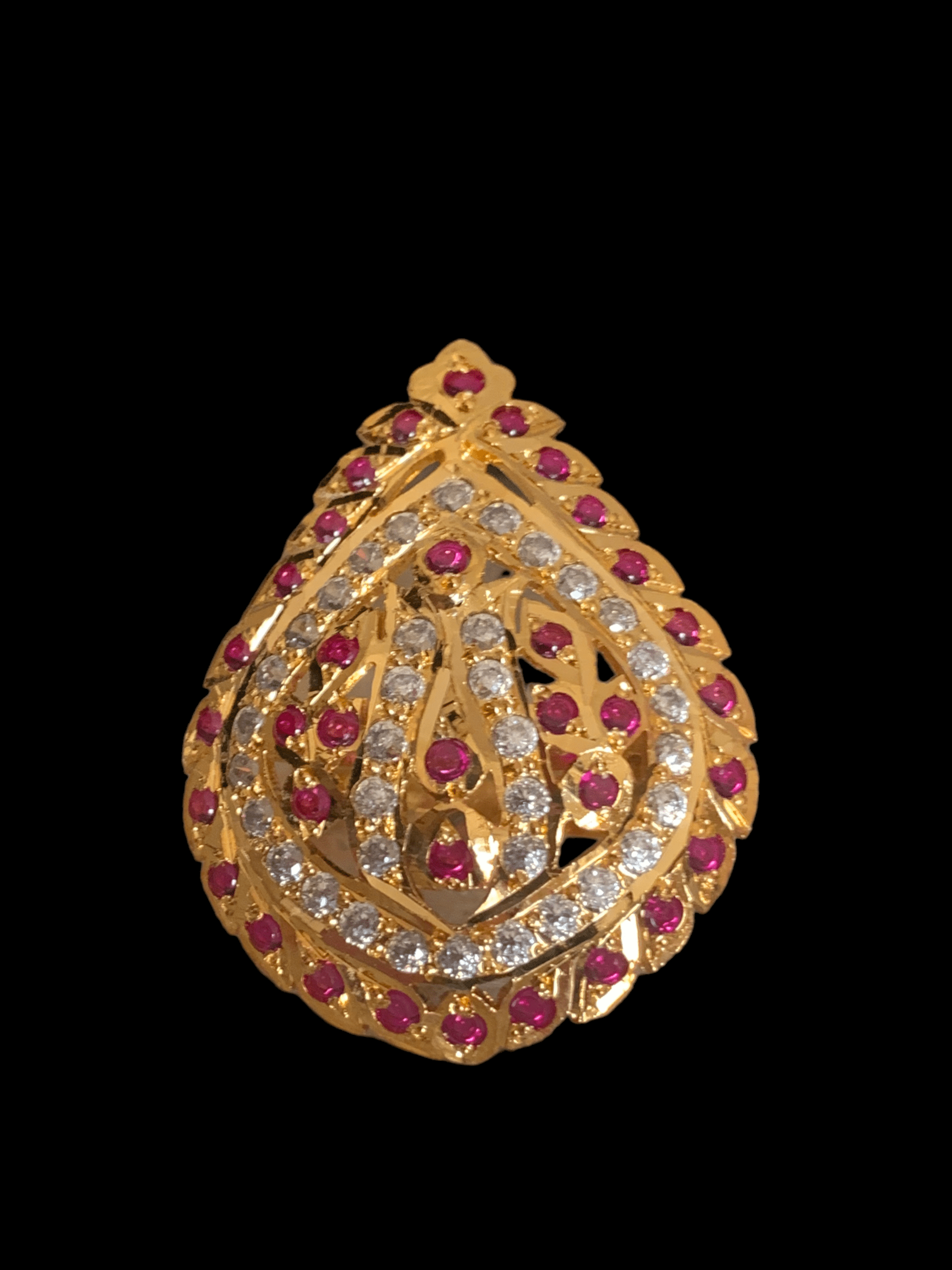 Ruby zircon gold plated silver ring ( READY TO SHIP)