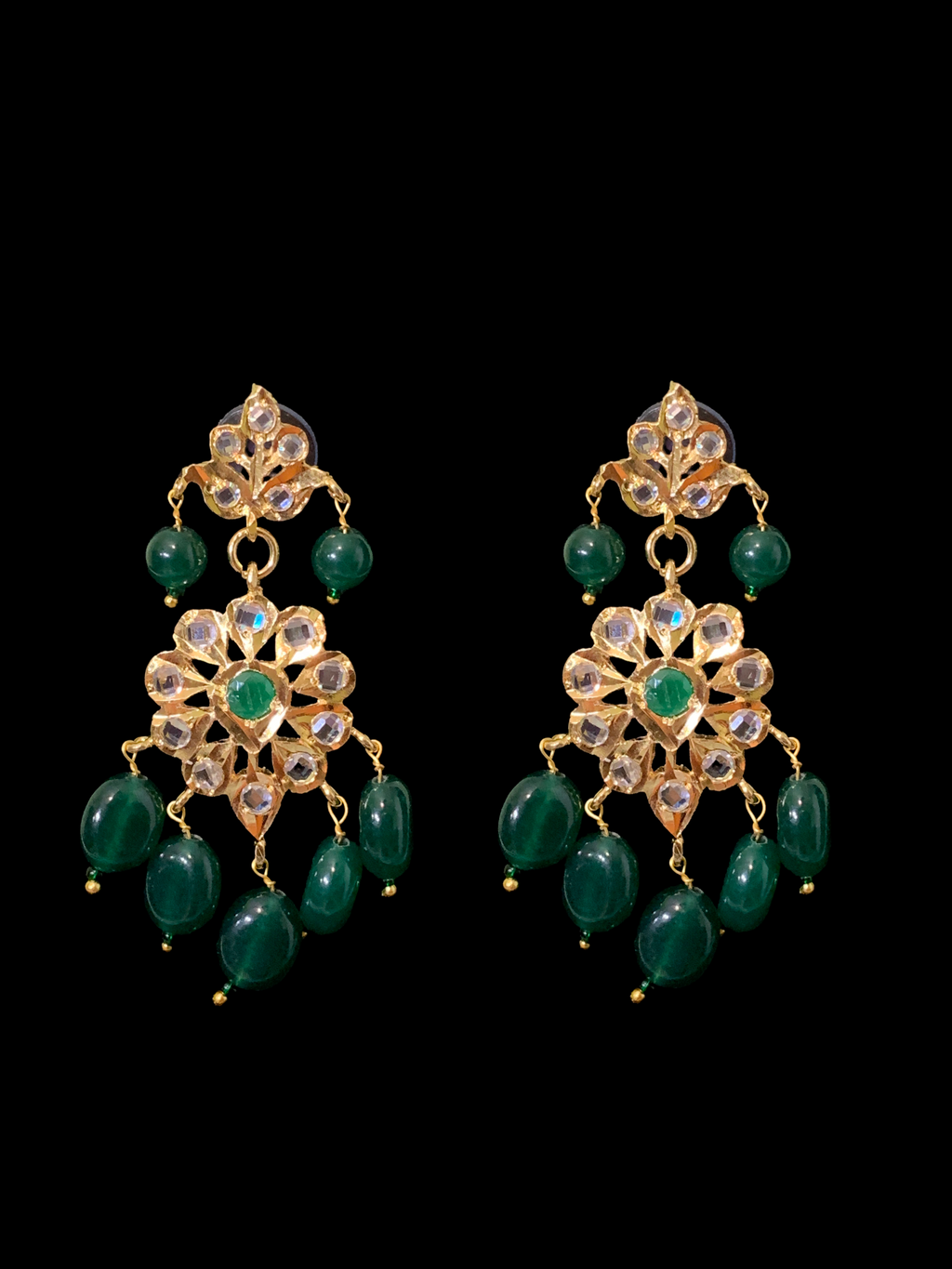 SAT67 Fiona emerald three layer necklace set ( SHIPS IN 4 WEEKS  )