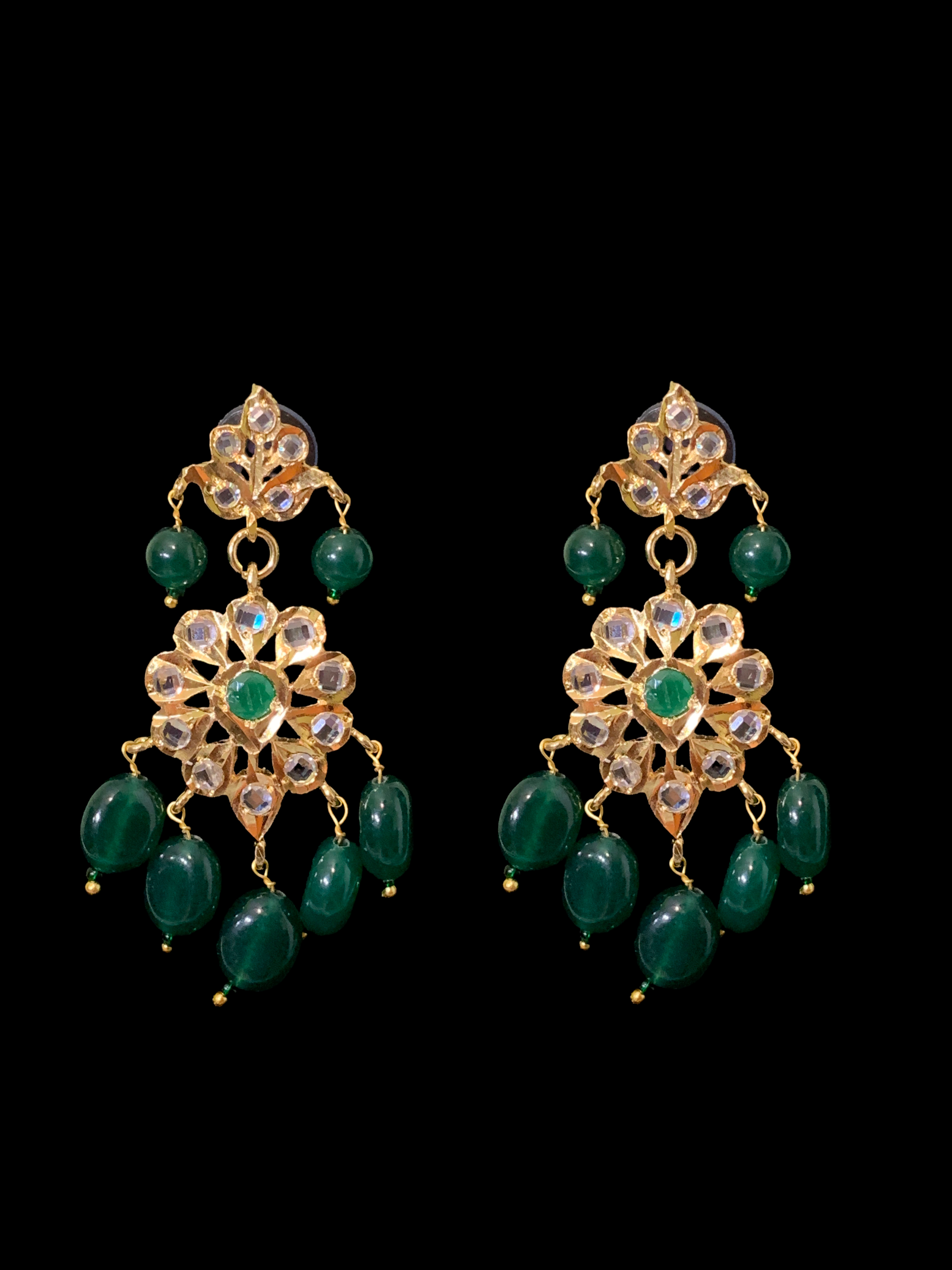 SAT67 Fiona emerald three layer necklace set ( SHIPS IN 4 WEEKS  )