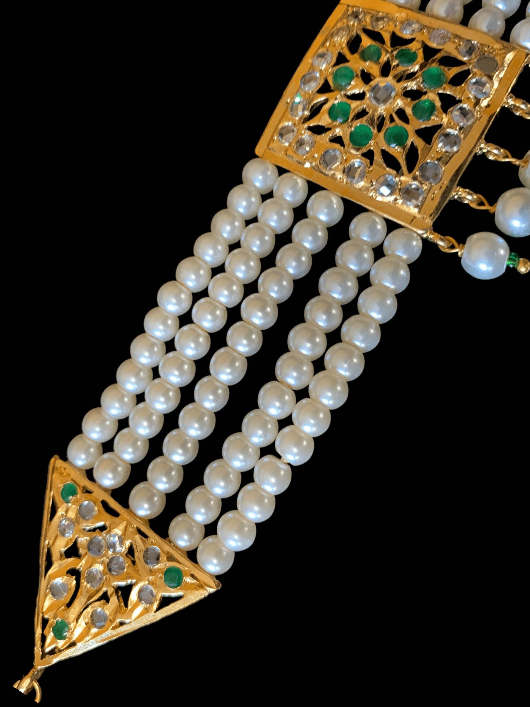 B69  Ariha emerald  pearl bracelet ( READY TO SHIP )
