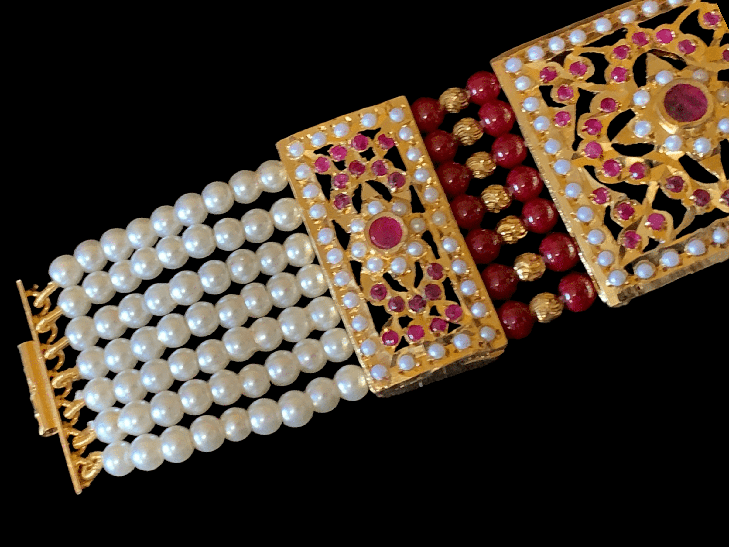 B63 Saira jadau bracelet in ruby   ( SHIPS IN 4 WEEKS )