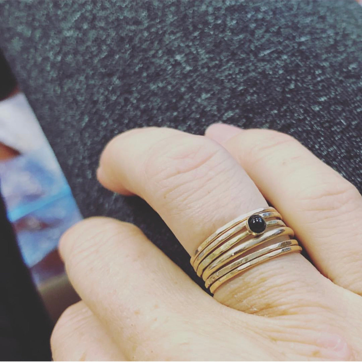 HAMMERED STACKING RING