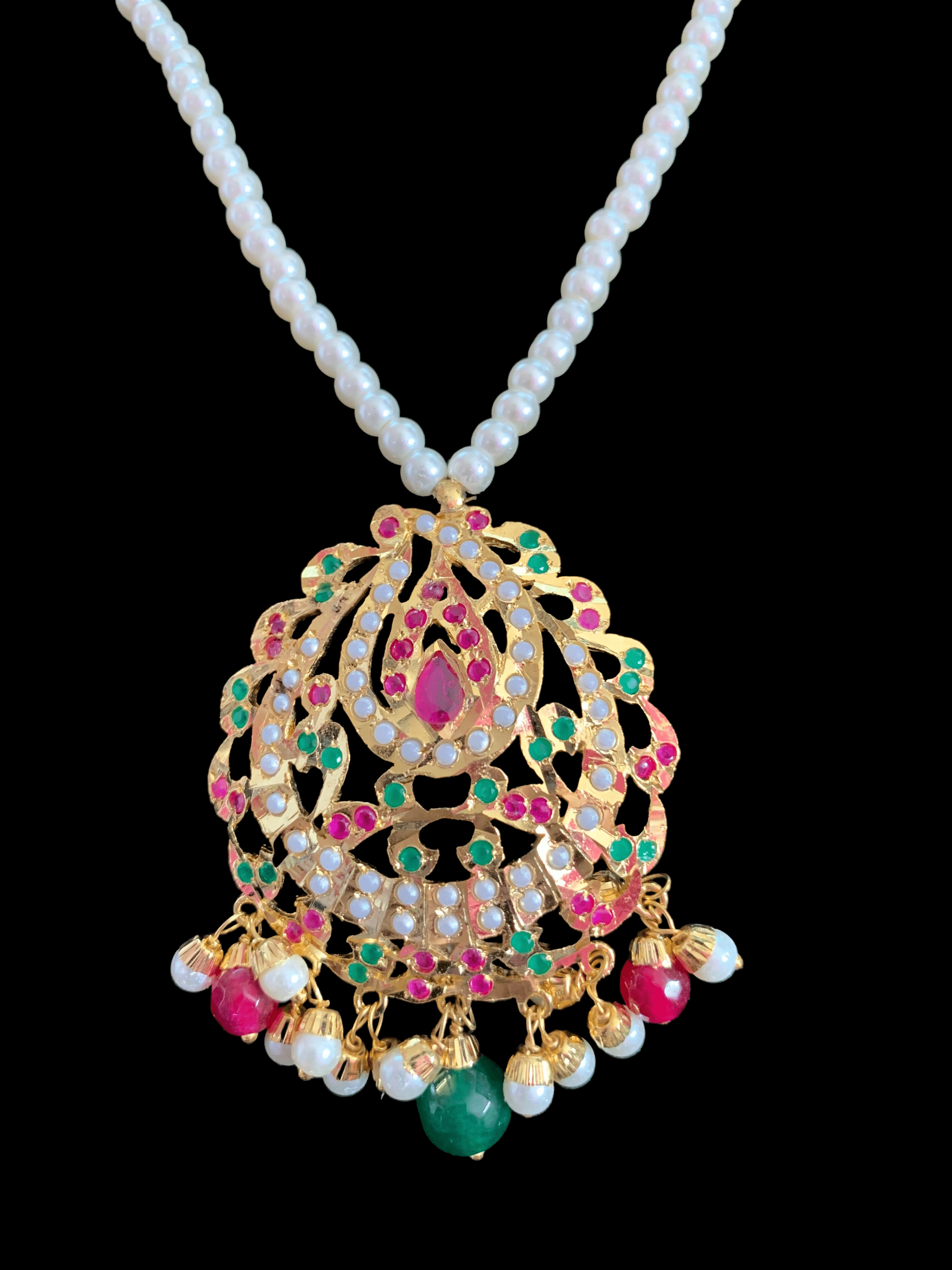 PS470 Jadau  pendant set in ruby emerald ( READY TO SHIP)