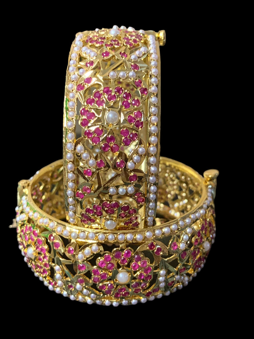 B139 Alea jadau bangles in rubies ( SHIPS IN 4 WEEKS )