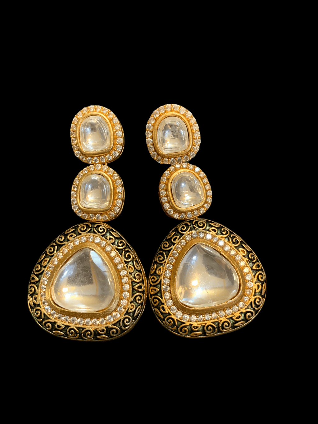 NS125 Nameera necklace set in high quality polki ( READY TO SHIP )