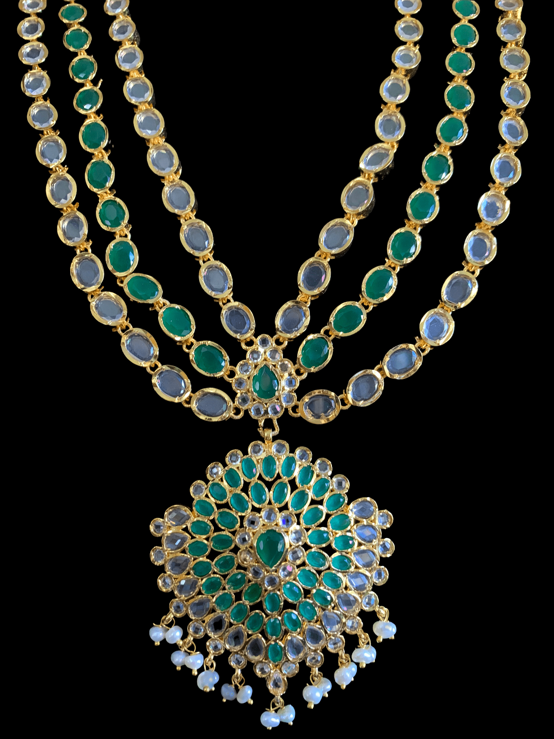 LN119 Marihah gold plated Rani haar in fresh water pearls (READY TO SHIP )