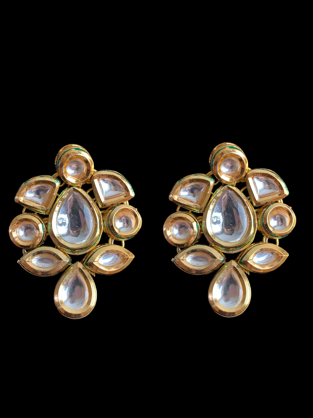 ET56 gold plated high quality kundan studs ( SHIPS IN 3 WEEKS )