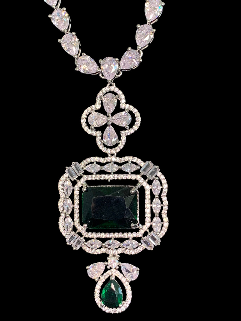 NS501 MISHA silver plated necklace with earrings ( READY TO SHIP )