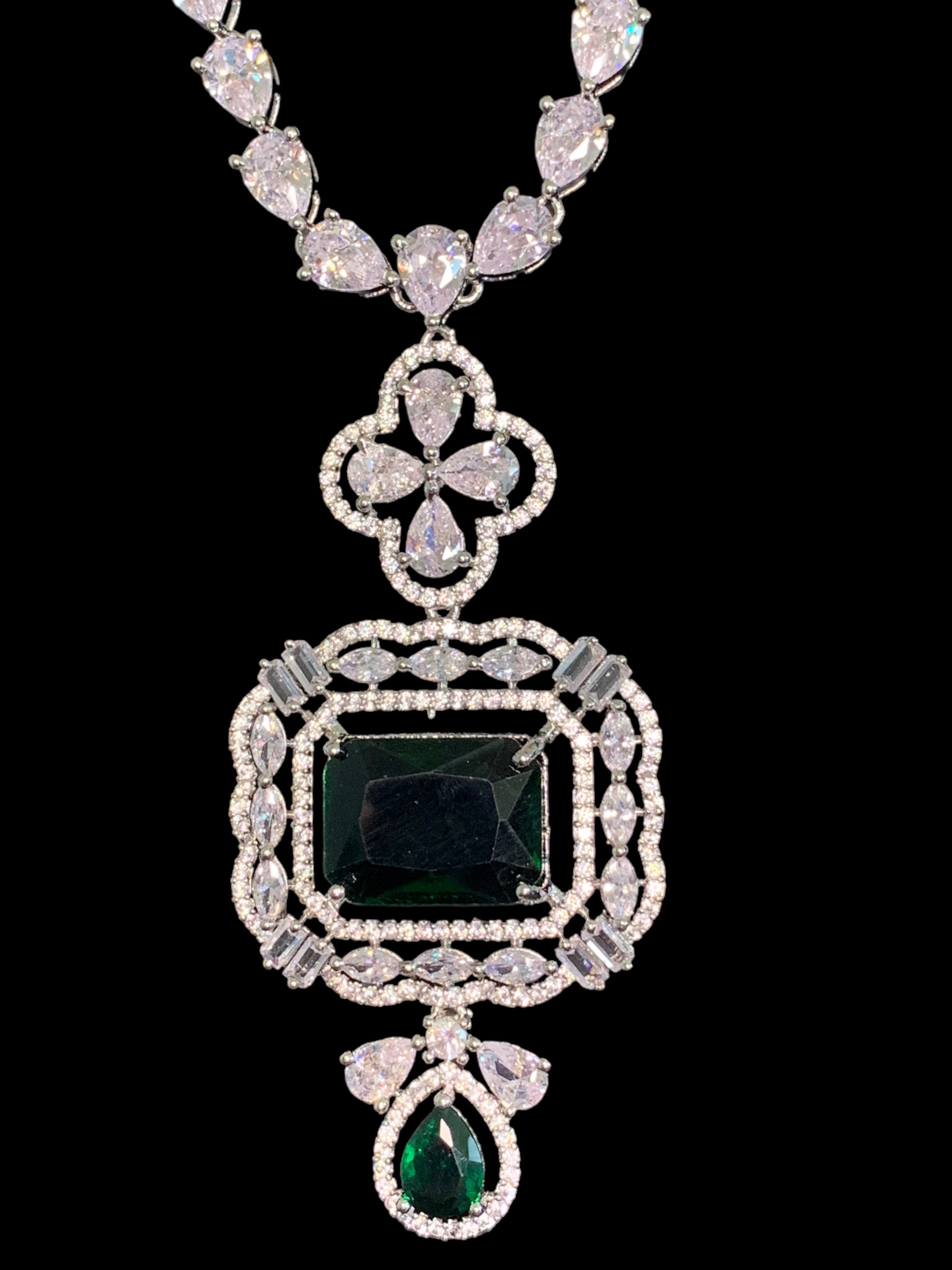 NS501 MISHA silver plated necklace with earrings ( READY TO SHIP )