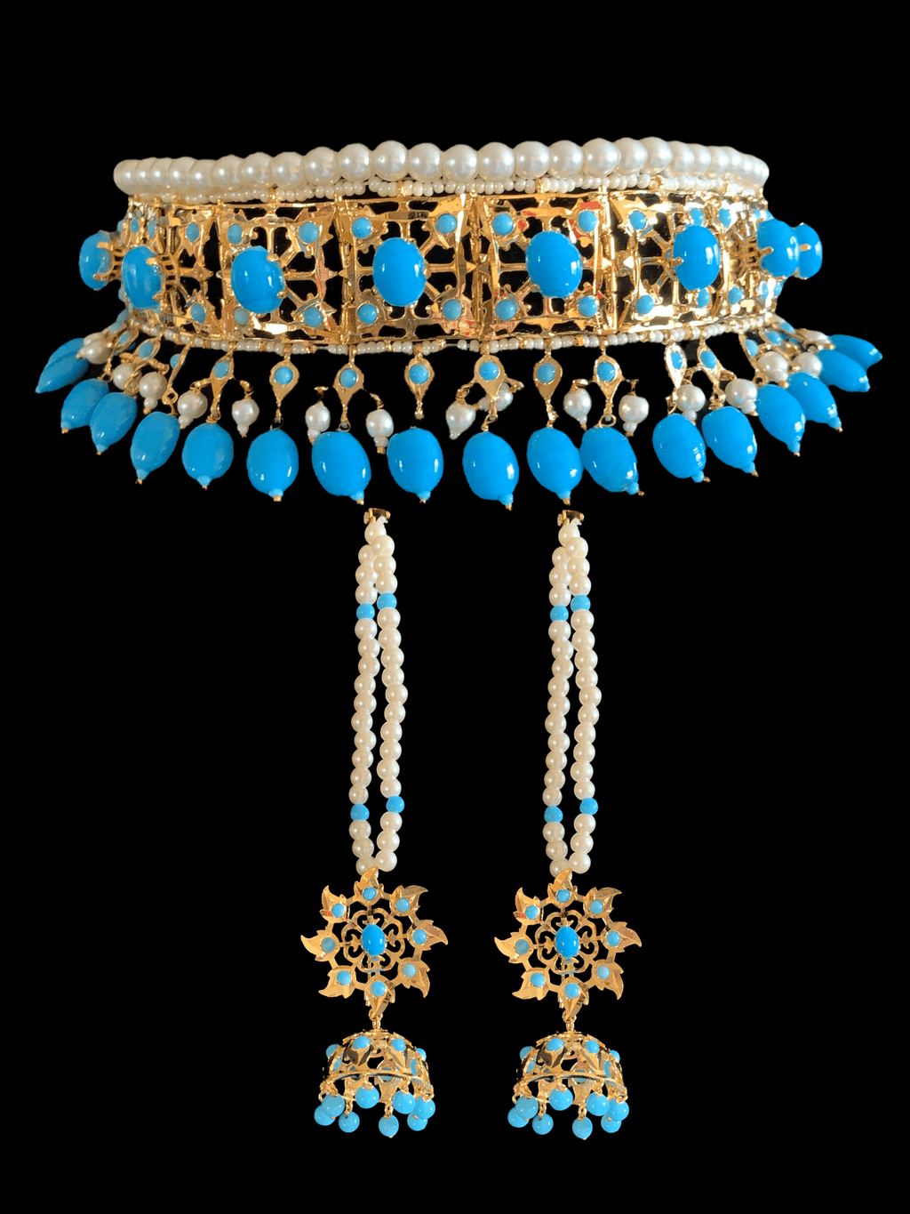 C27 Insia  Hyderabadi jadavi lacha in turquoise ( READY TO SHIP )