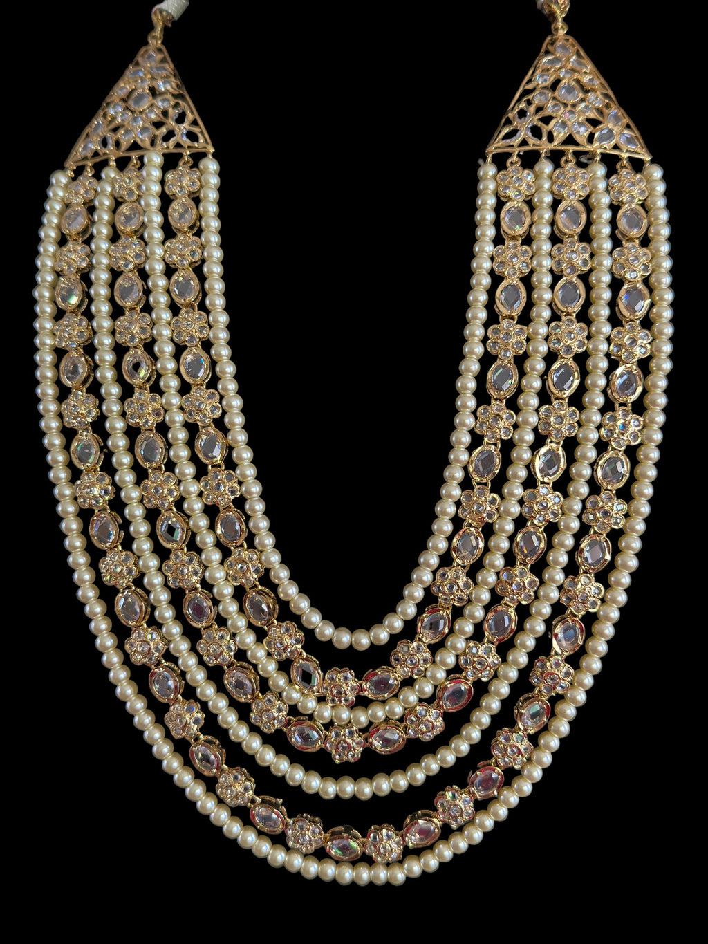 SAT75 BHANU gold plated Mala with Chandbali earrings ( SHIPS IN 4 WEEKS )