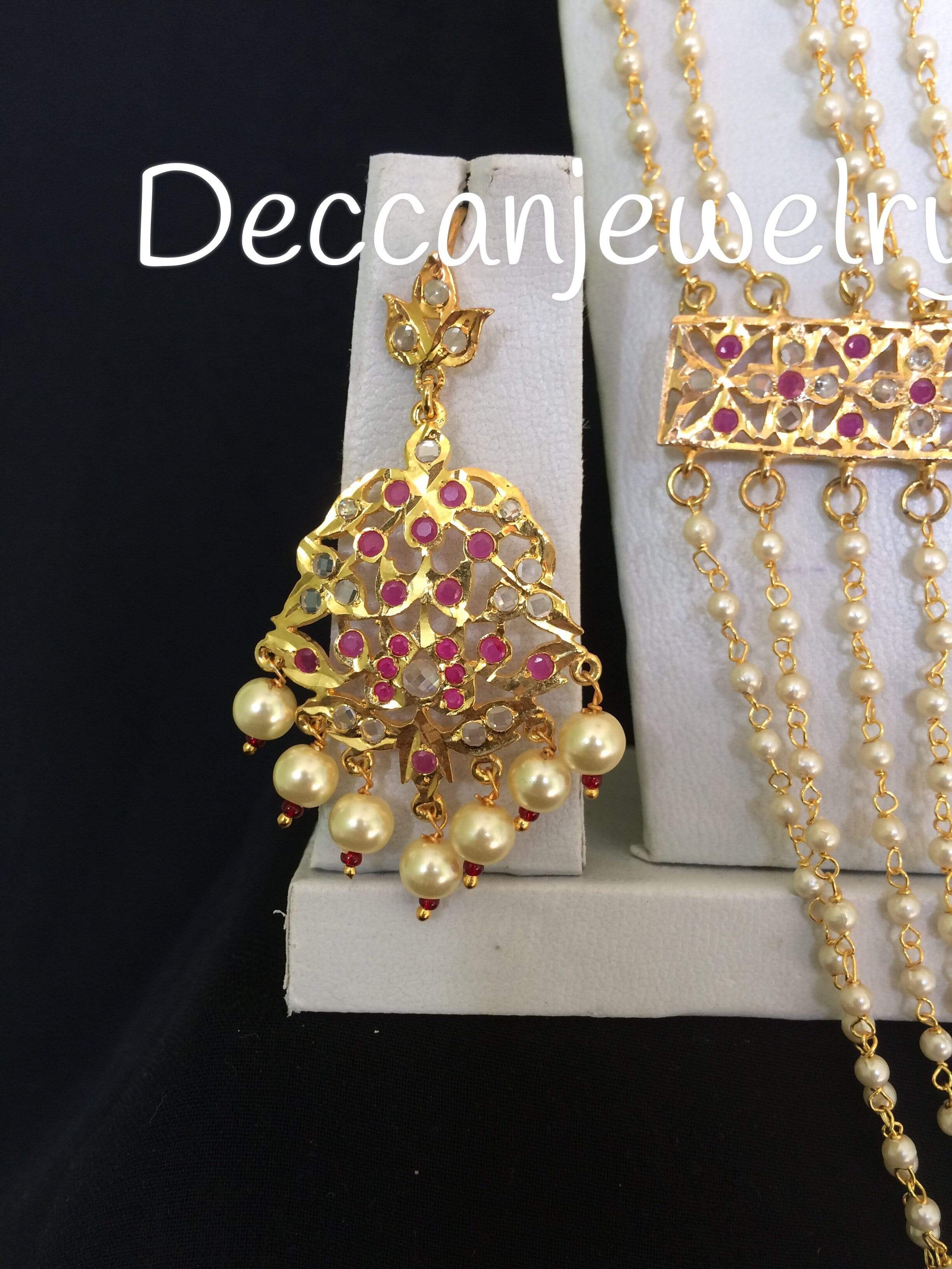 DLN118 Aabha chandan haar (rubies)( SHIPS IN 4 WEEKS  )