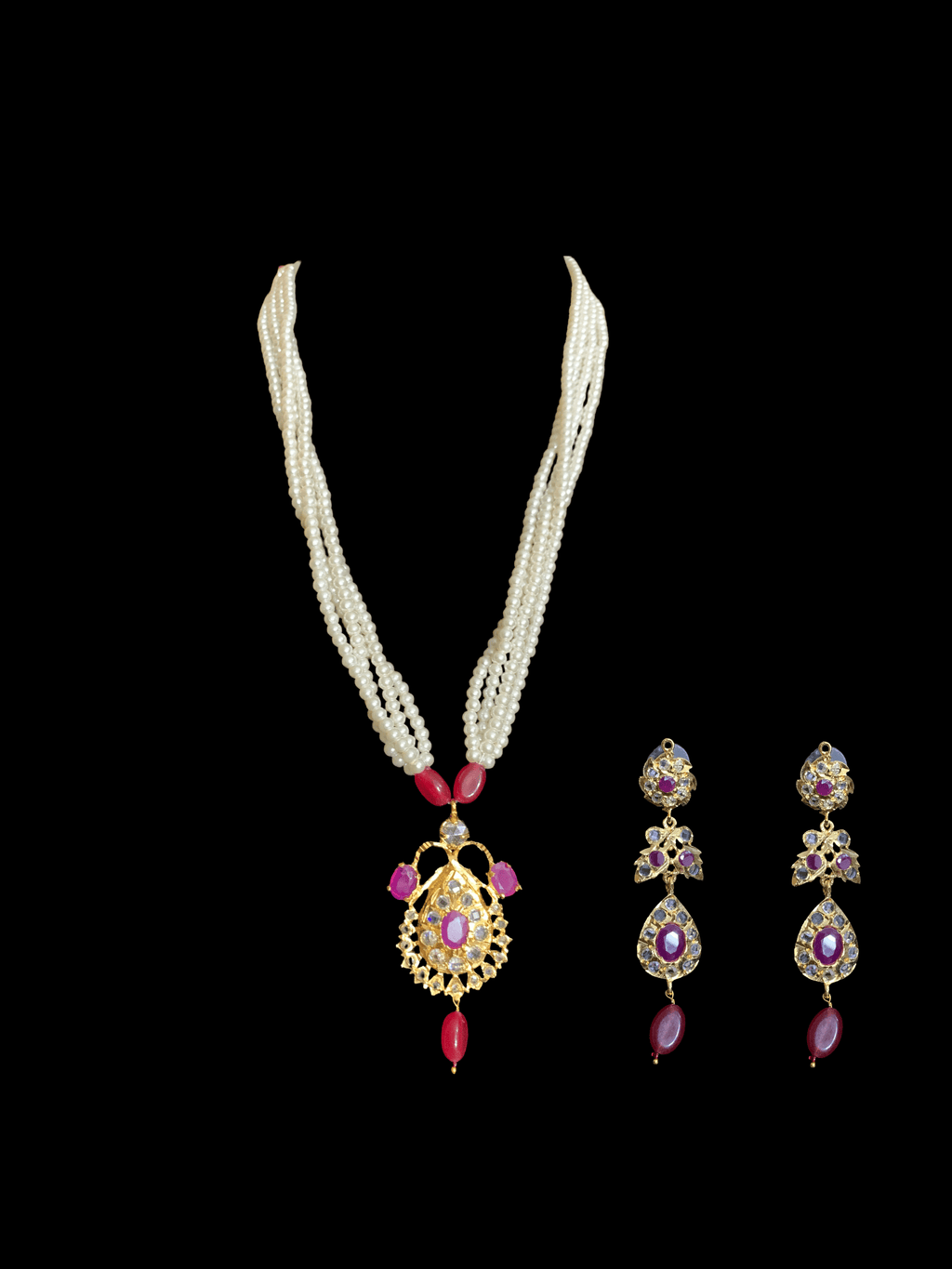PS40 Nizami jugni pendant set in rubies ( SHIPS IN 2 WEEKS )