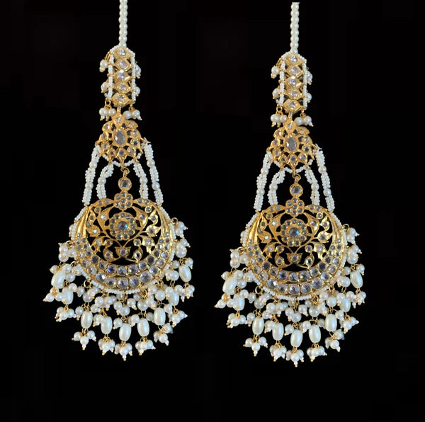 Romana earrings tika in pearls  ( SHIPS IN 4 WEEKS )