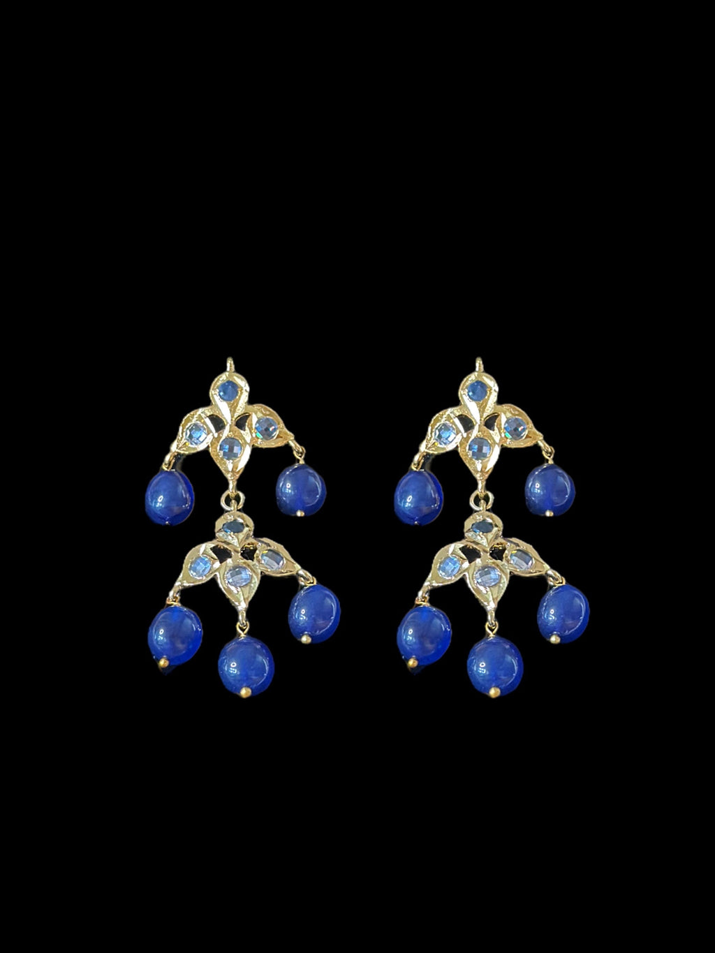 SAT85 Two layered fresh water pearl hyderabadi necklace set / satlada ( READY TO SHIP )