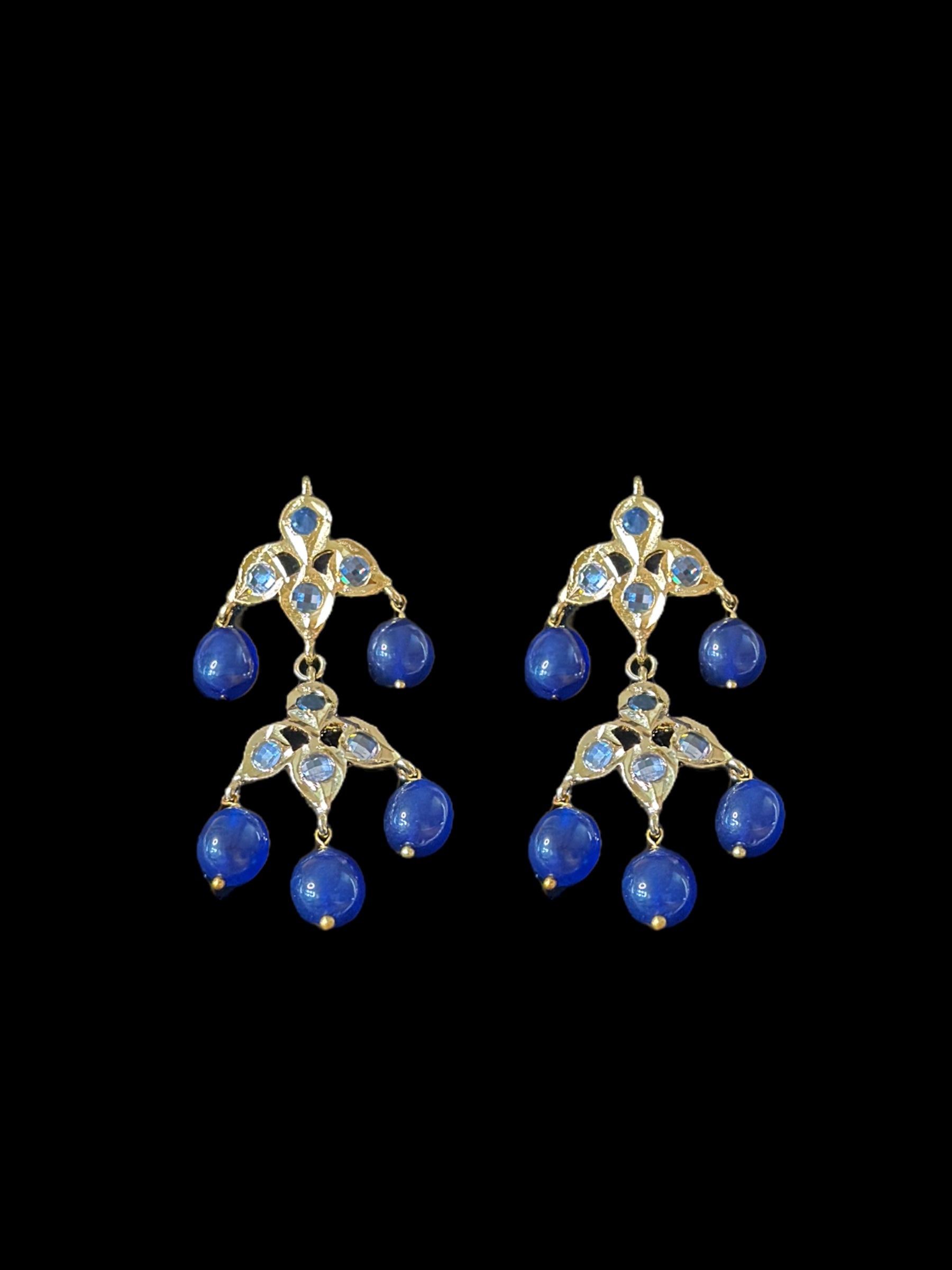 SAT85 Two layered fresh water pearl hyderabadi necklace set / satlada ( READY TO SHIP )