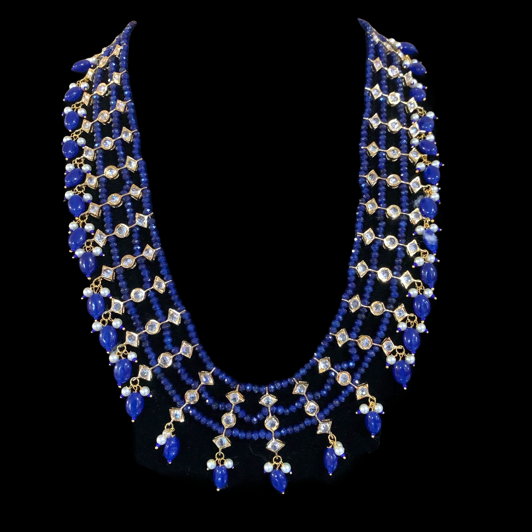 SAT74 Tara necklace in onyx (blue) beads ( READY TO SHIP )