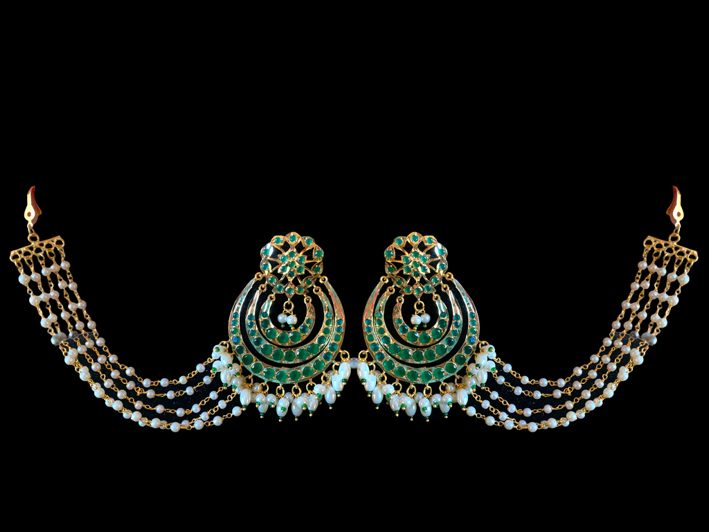 NS373 Malavika necklace set in green     ( SHIPS IN 4 WEEKS)