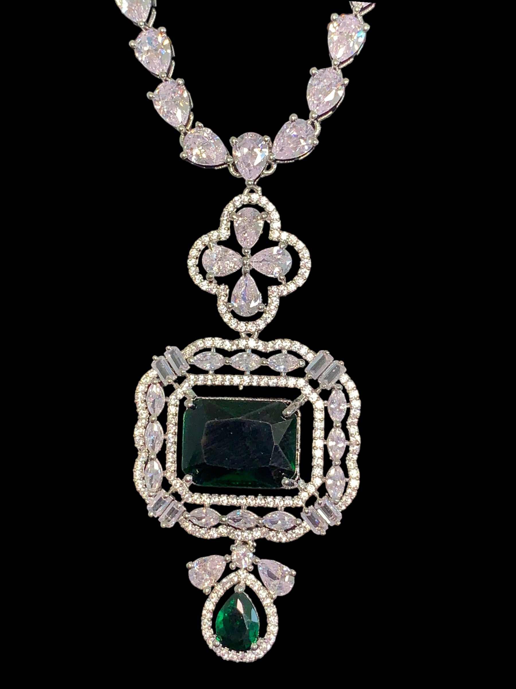 NS501 MISHA silver plated necklace with earrings ( READY TO SHIP )