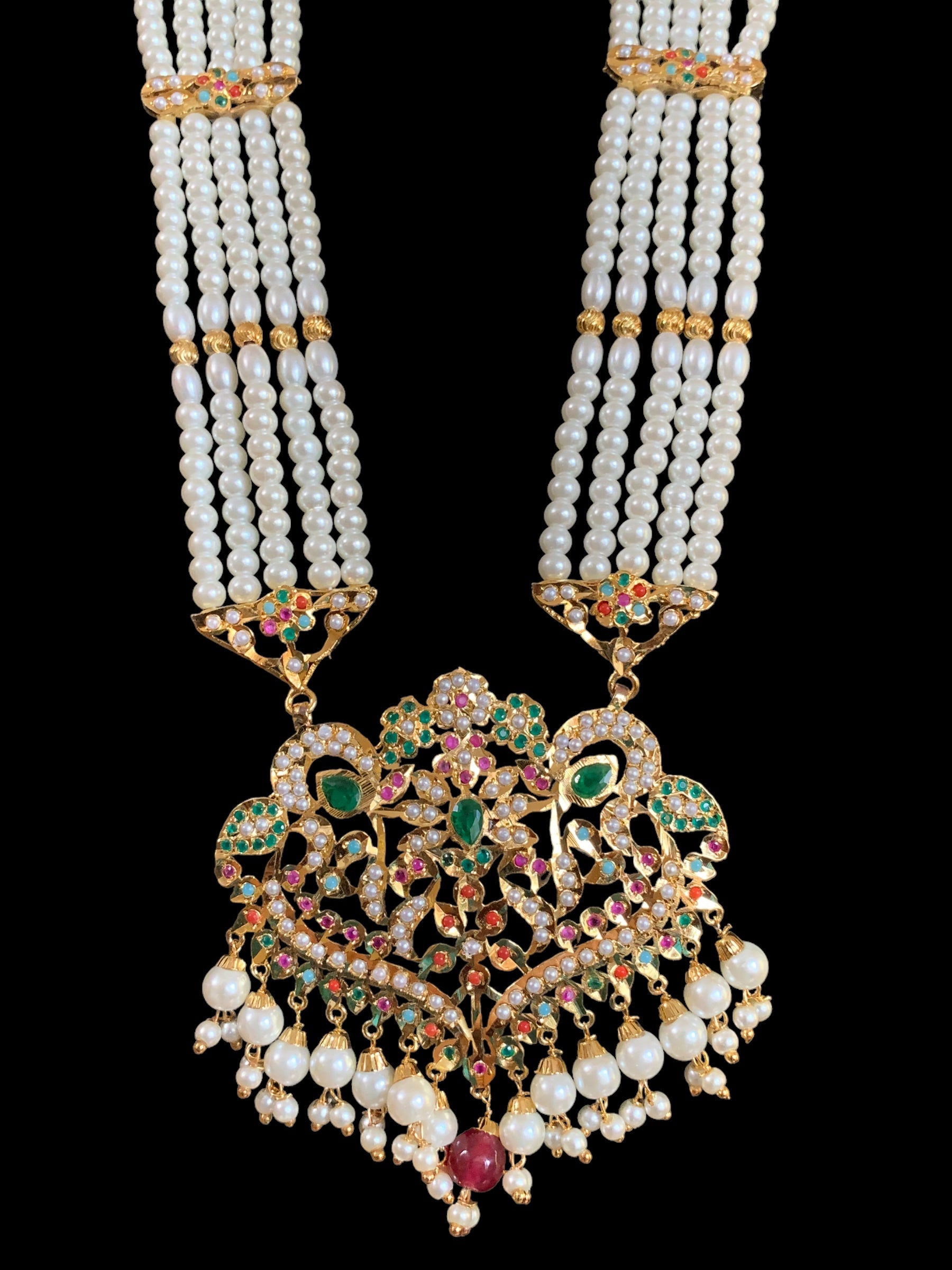 LN169 Neeli jadau rani haar in Navratan ( SHIPS IN 4 WEEKS  )