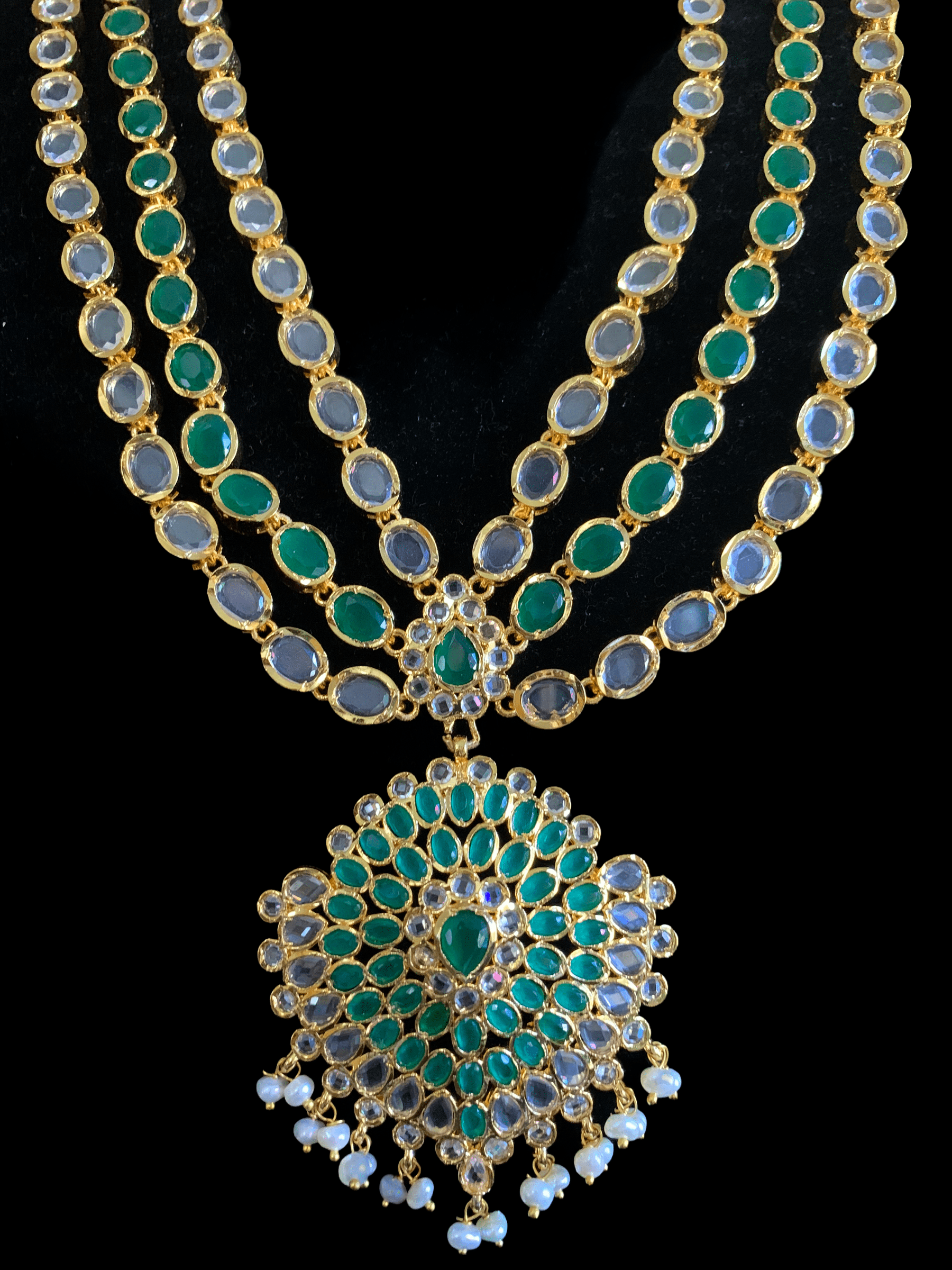 LN119 Marihah gold plated Rani haar in fresh water pearls (READY TO SHIP )