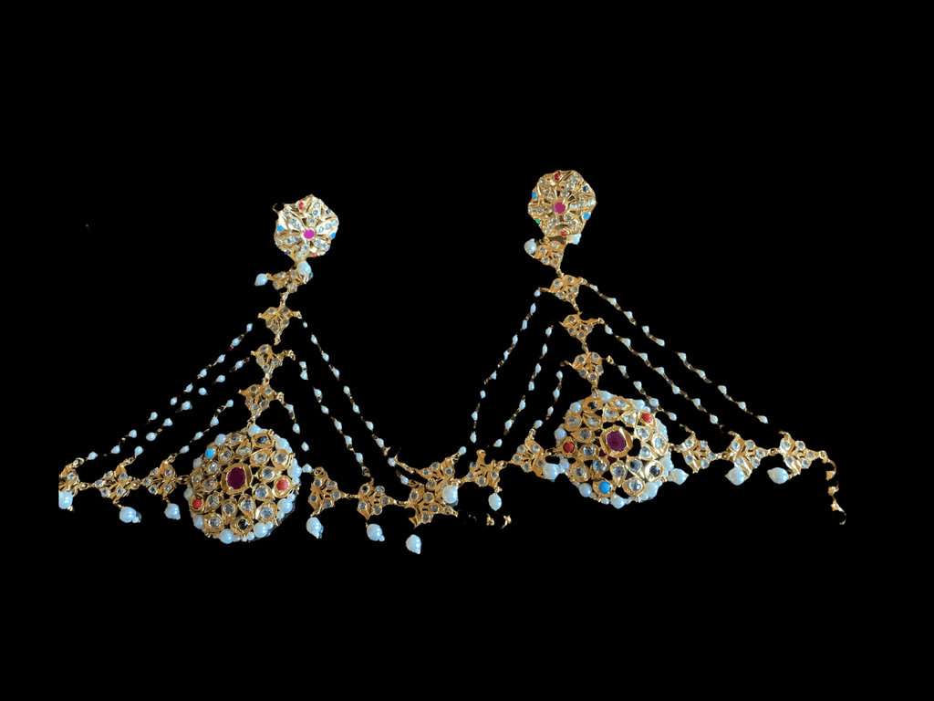 HP10 Ronak haath phool - ONE PAIR ( navratan  ) (SHIPS IN 4 WEEKS  )