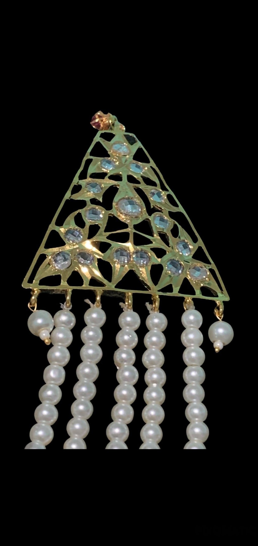 Tanya bridal 5 layer neckalce with jhumka in white ( SHIPS IN 3 WEEKS )