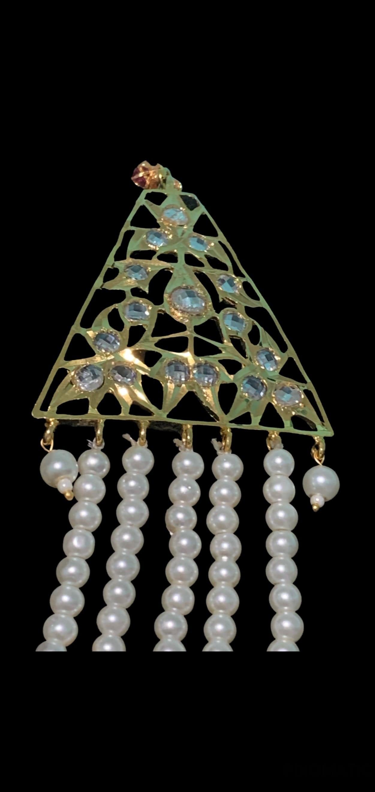 Tanya bridal 5 layer neckalce with jhumka in white ( SHIPS IN 3 WEEKS )