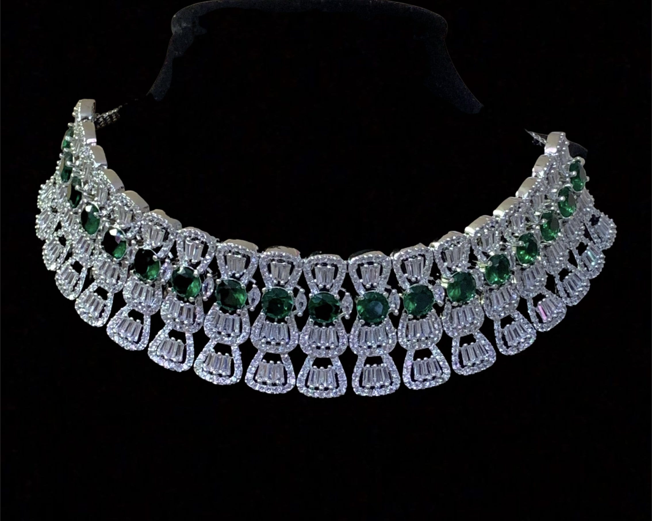 DNS19 Rameesha  Cz necklace set  ( READY TO SHIP )