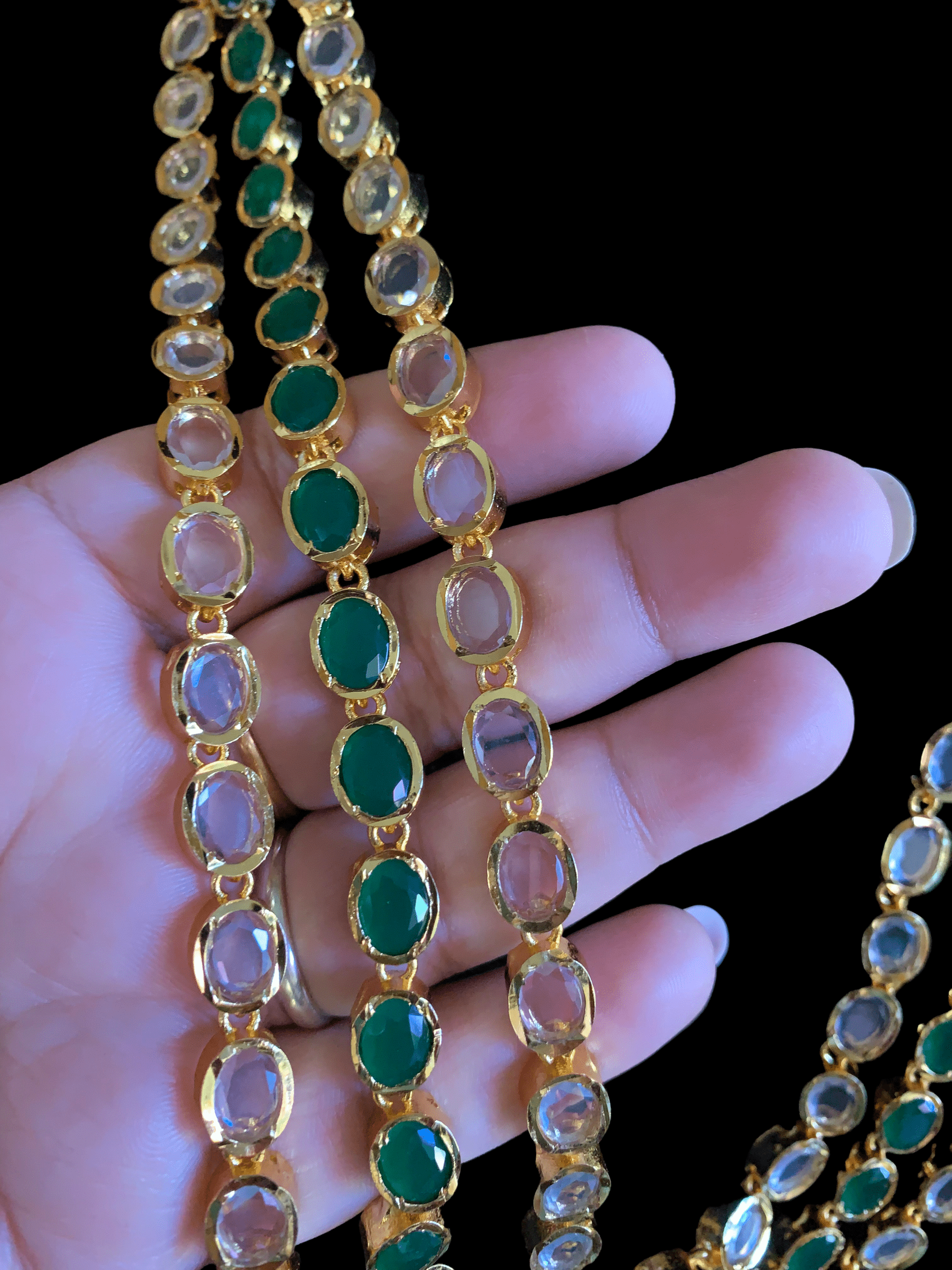 LN119 Marihah gold plated Rani haar in fresh water pearls (READY TO SHIP )