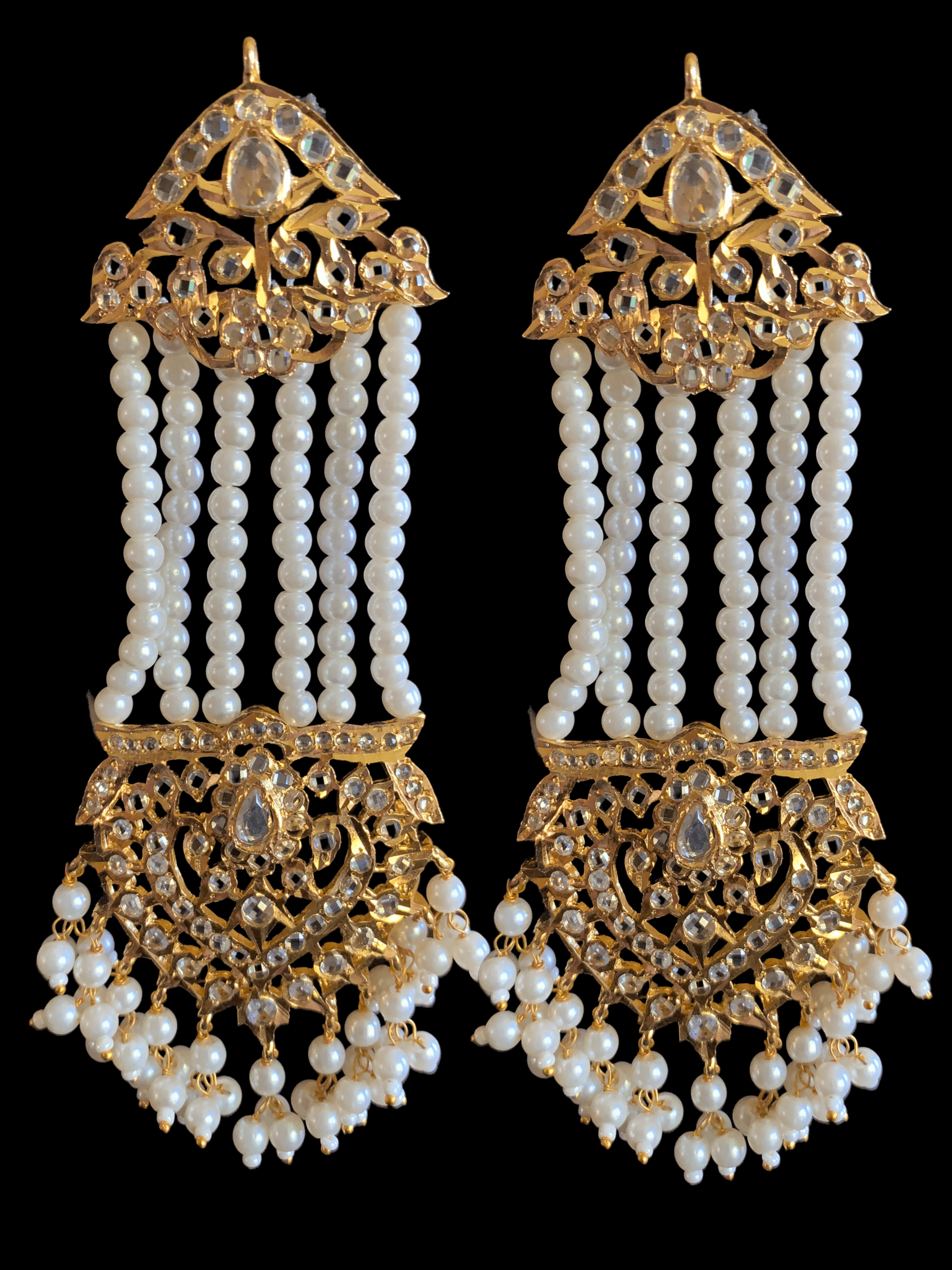 SAT61 Maahi bridal Hyderabadi three layered necklace with earrings ( READY TO SHIP )
