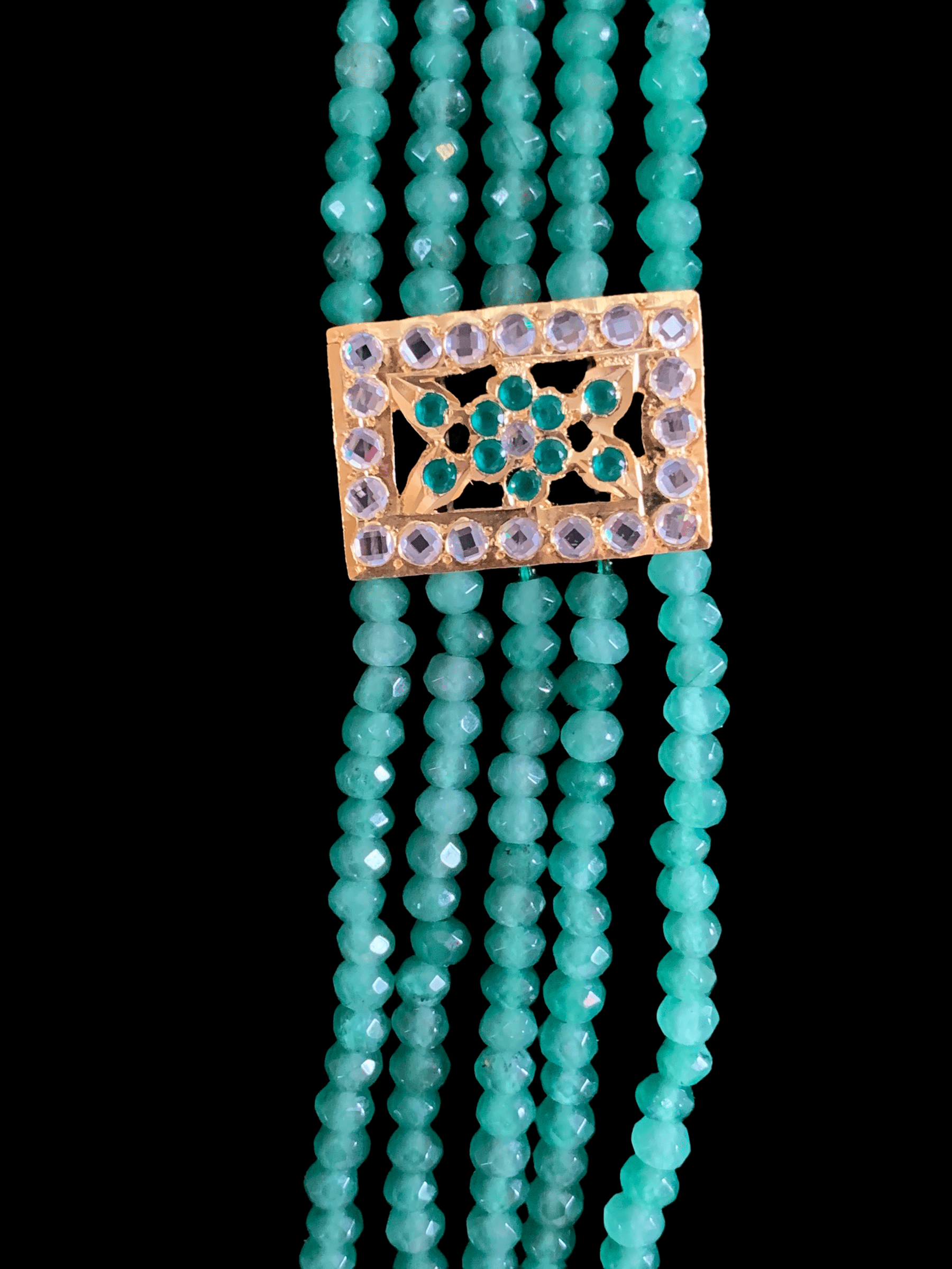 LN63 Namita rani haar in light green beads ( READY TO SHIP )