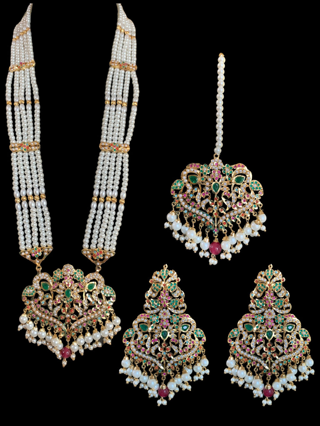 LN169 Neeli jadau rani haar in Navratan ( SHIPS IN 4 WEEKS  )