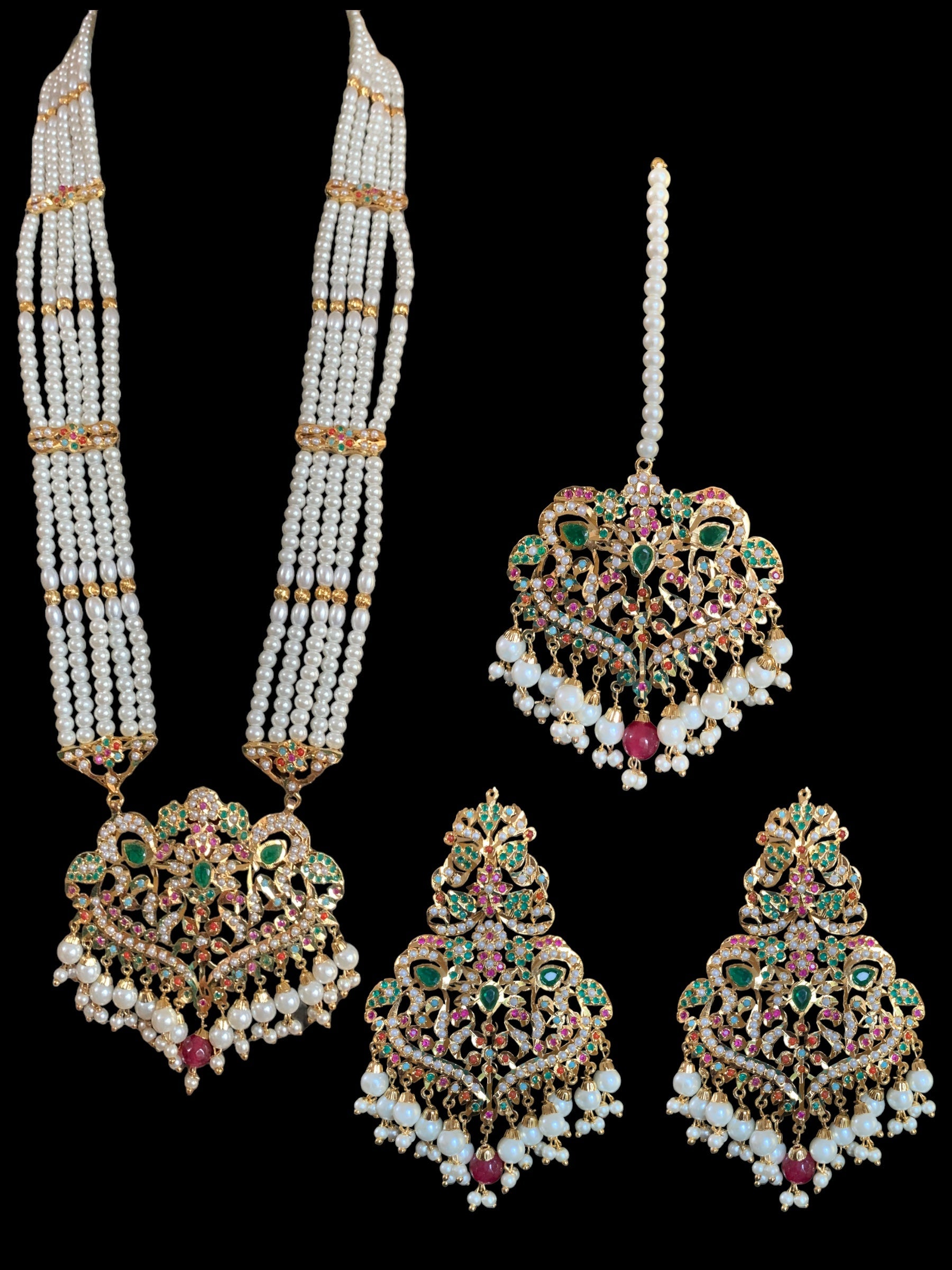 LN169 Neeli jadau rani haar in Navratan ( SHIPS IN 4 WEEKS  )