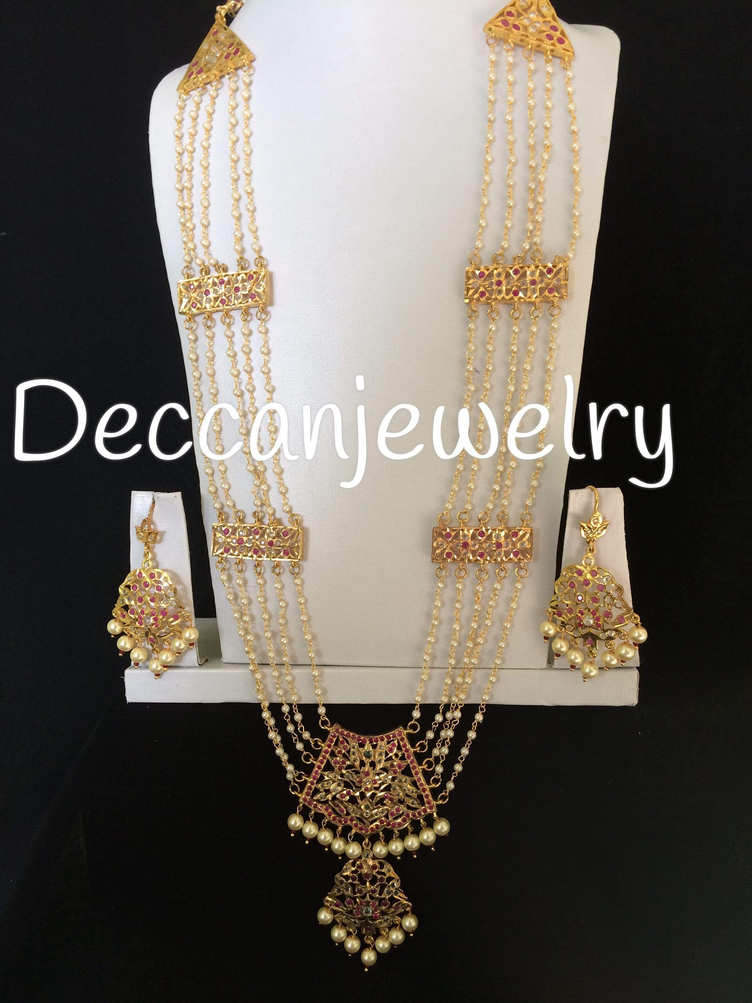 DLN118 Aabha chandan haar (rubies)( SHIPS IN 4 WEEKS  )