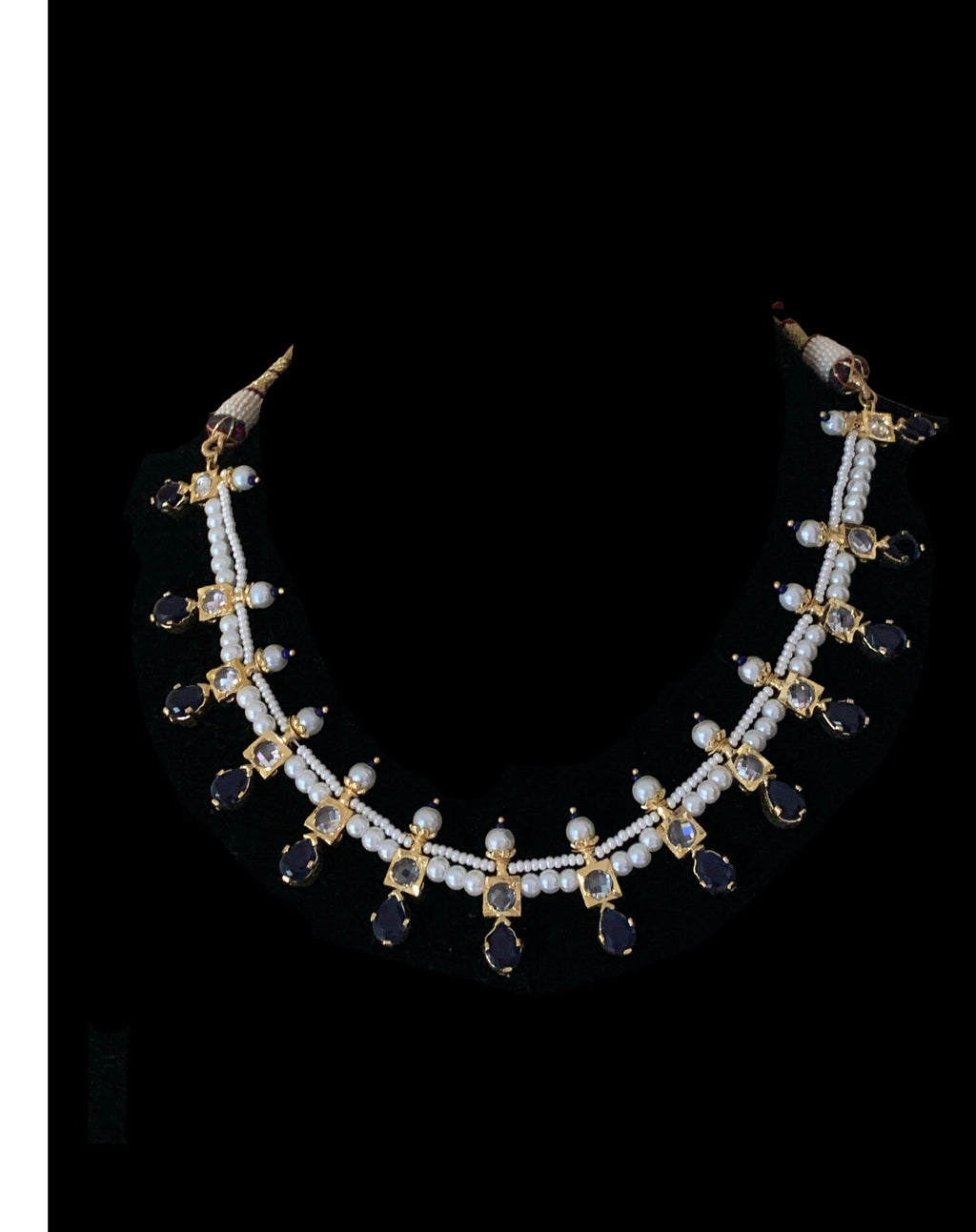 Kiara necklace set in sapphire  ( READY TO SHIP  )